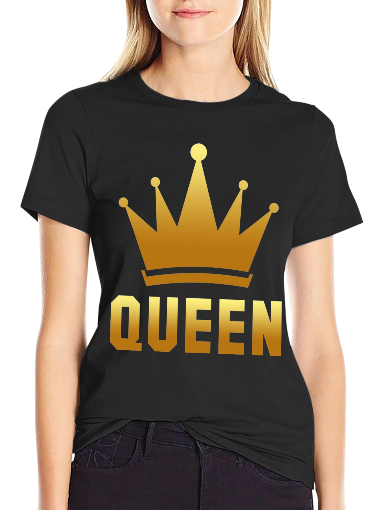 Queen Crown Graphic Tee - Black