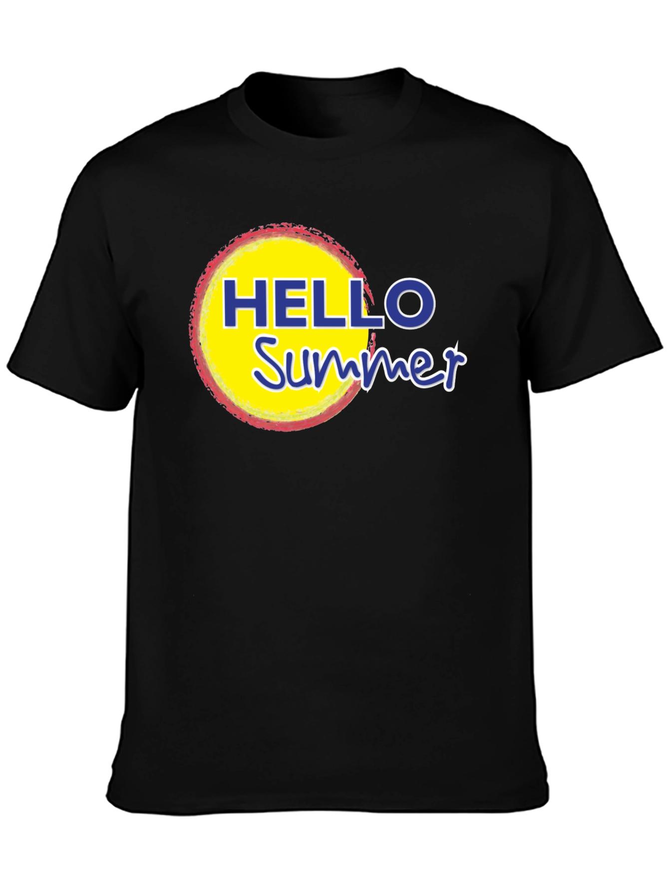 Hello Summer Graphic Tee - Black Casual T-Shirt