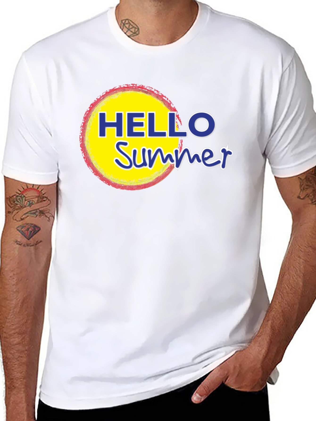 Hello Summer Graphic Tee - Black Casual T-Shirt
