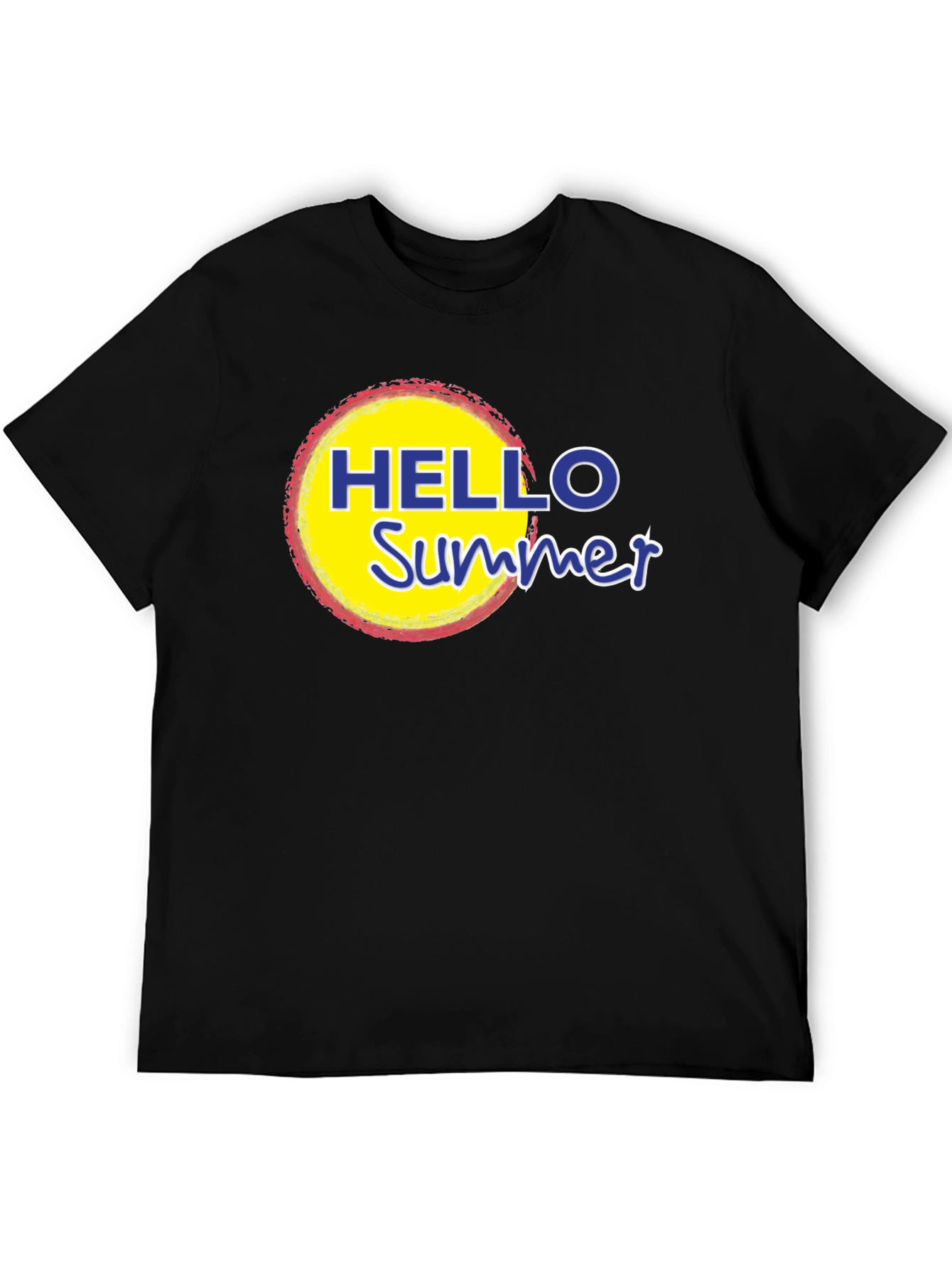 Hello Summer Graphic Tee - Black Casual T-Shirt
