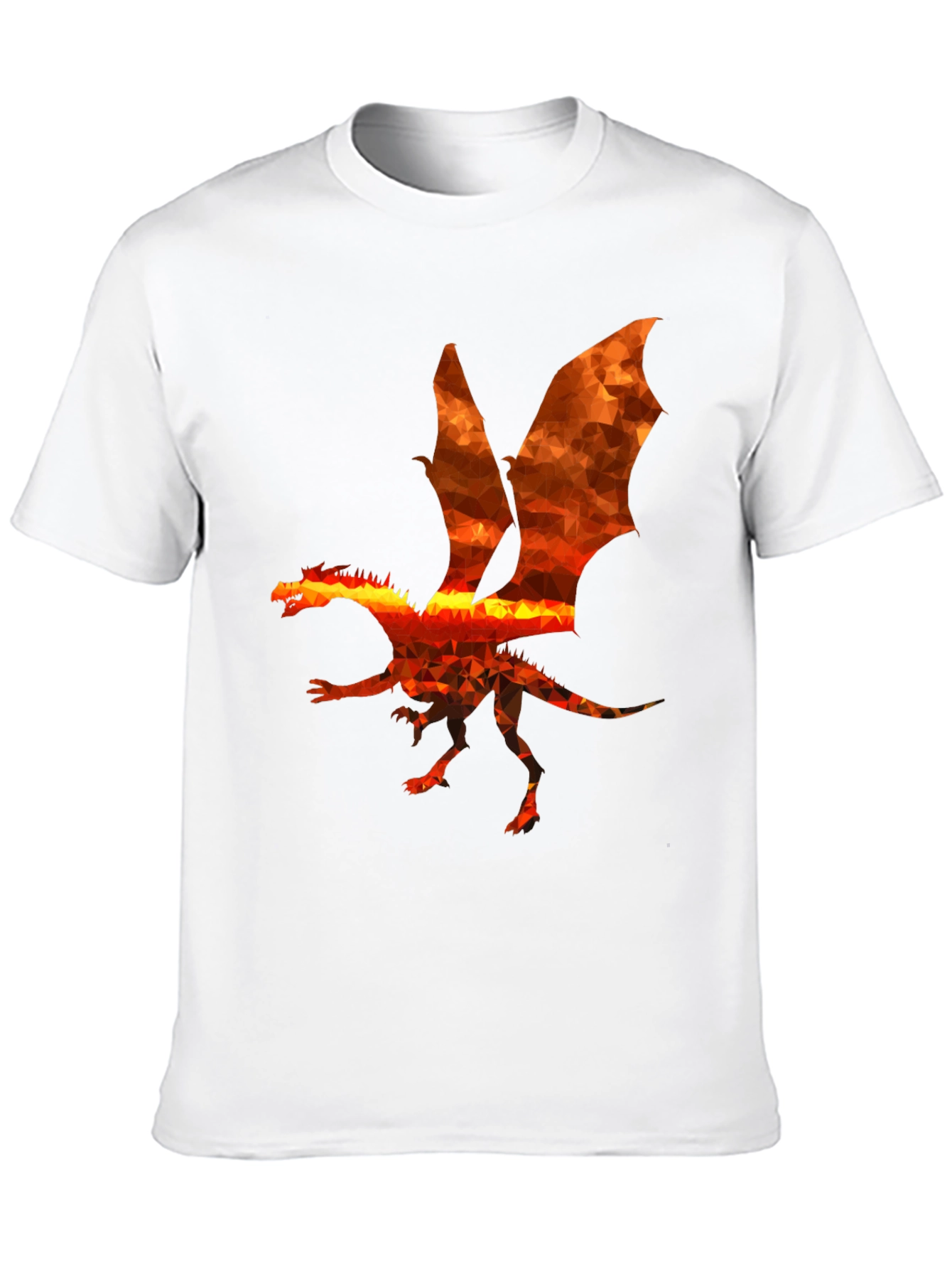 Geometric Dragon Graphic Black T-Shirt