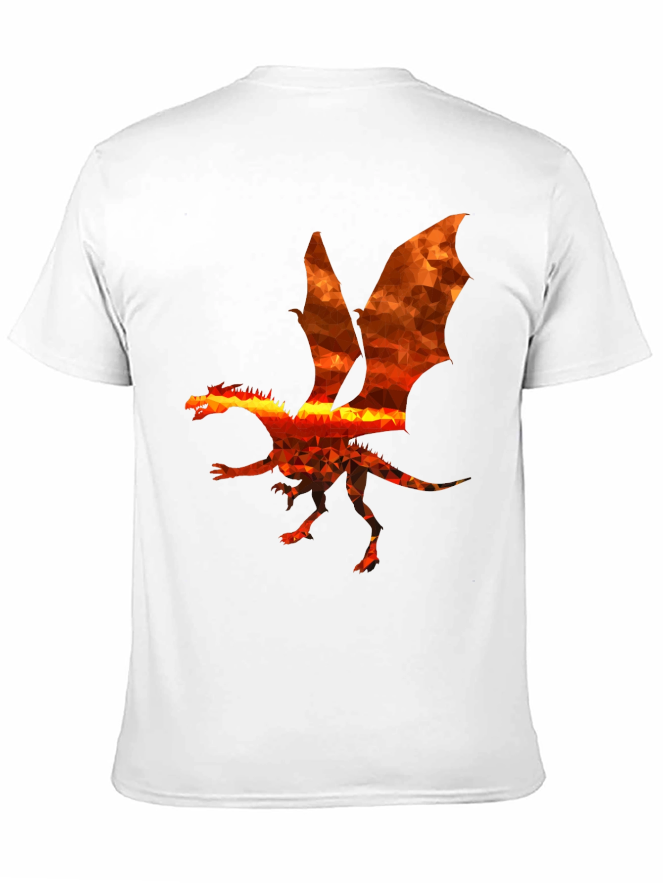 Geometric Dragon Graphic Black T-Shirt