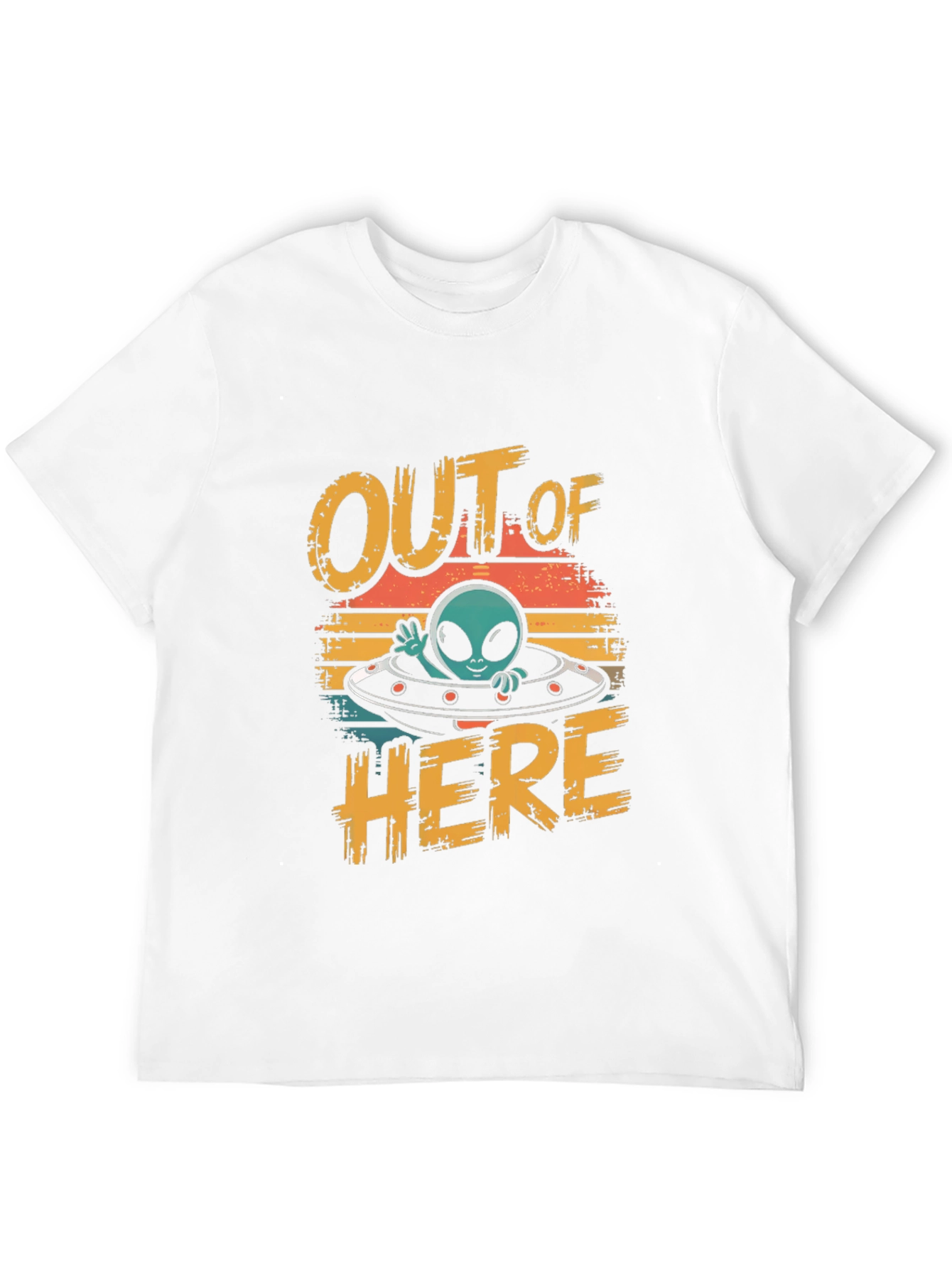 Retro Alien Spaceship Graphic Tee - Out of Here!