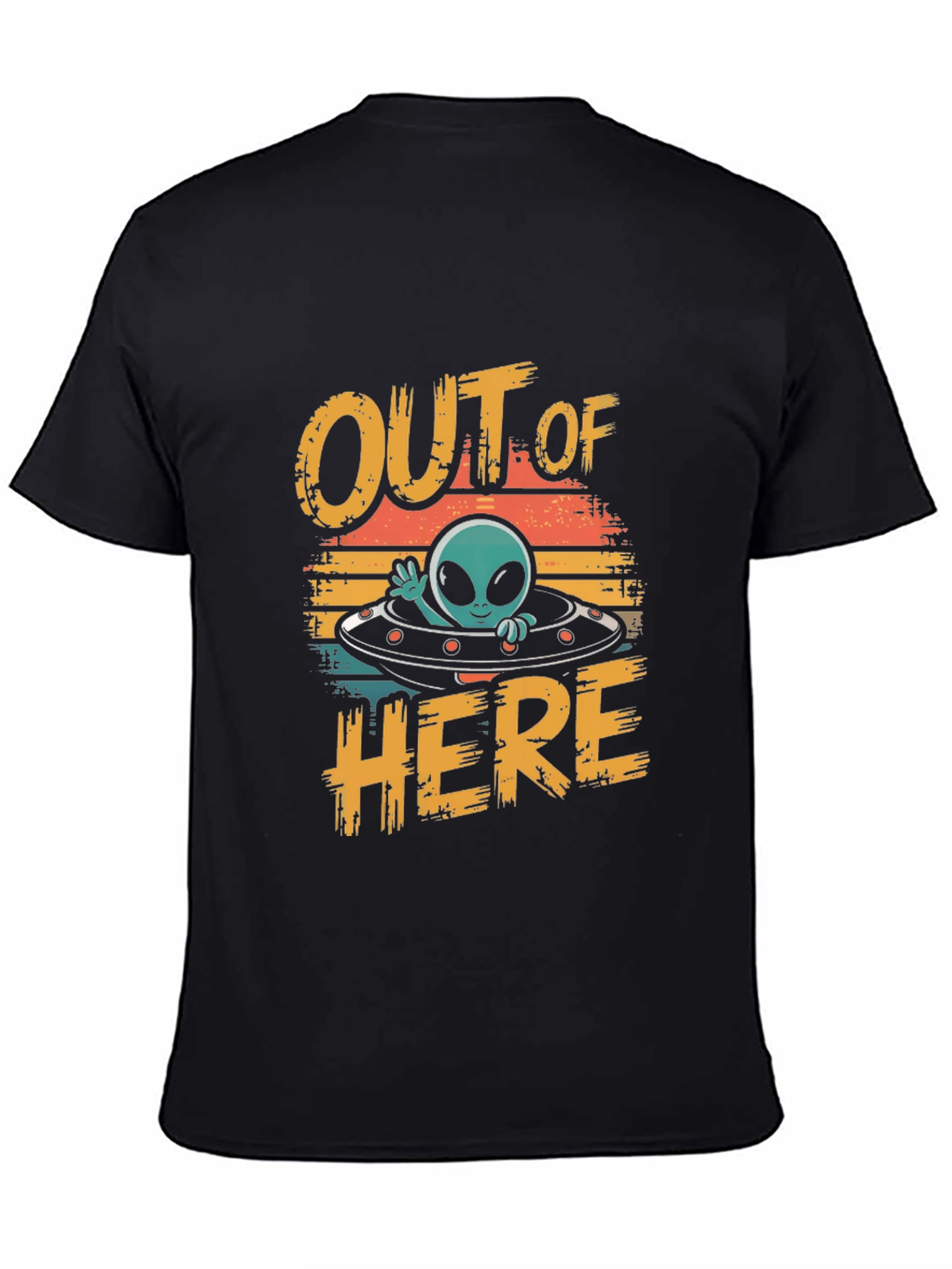 Retro Alien Spaceship Graphic Tee - Out of Here!