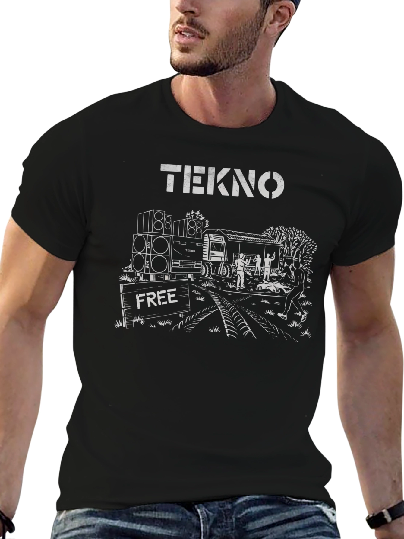 Tekno Free Party T-Shirt - Black