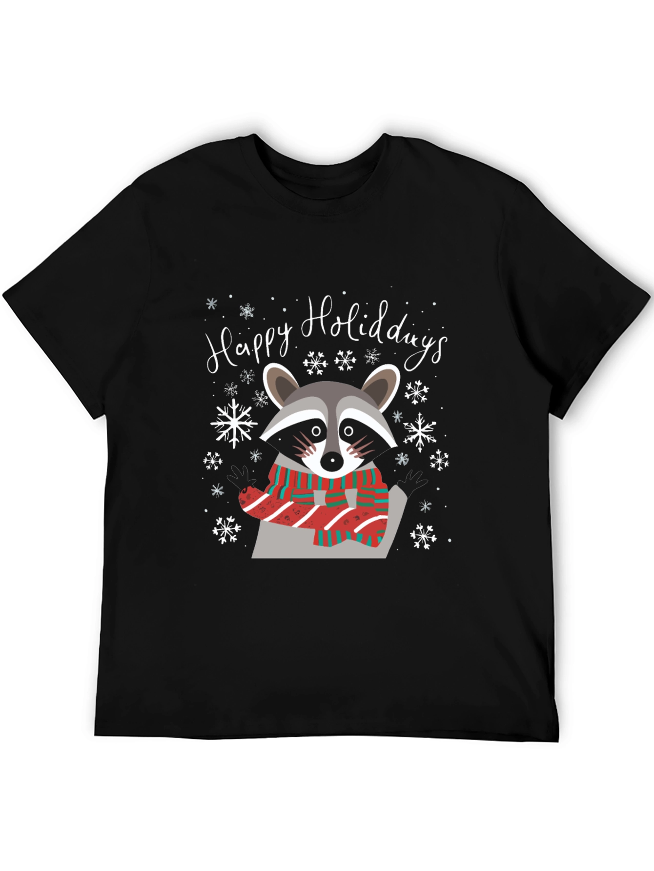 Happy Holidays Raccoon Graphic Tee