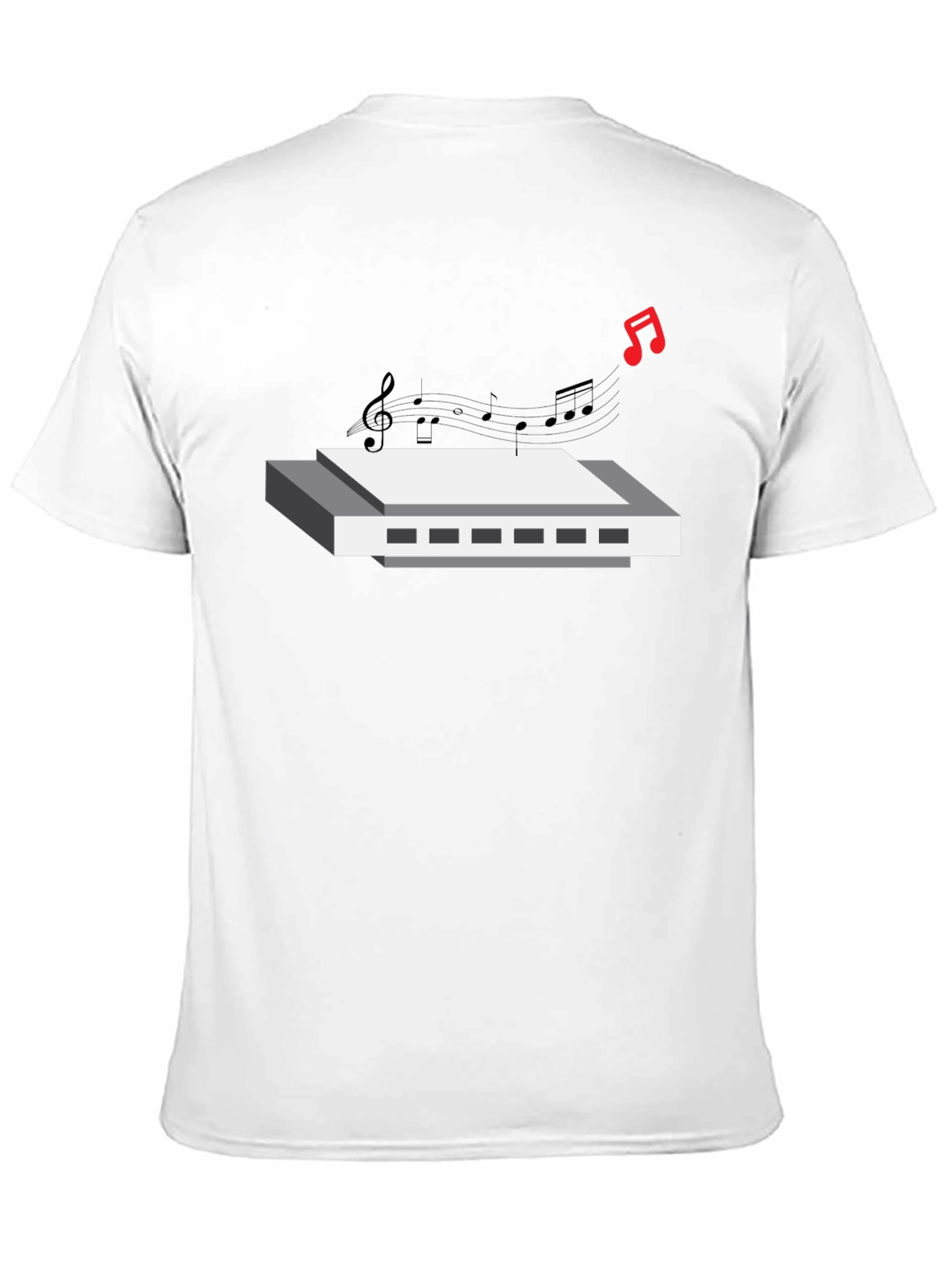Harmonica Music Black T-Shirt