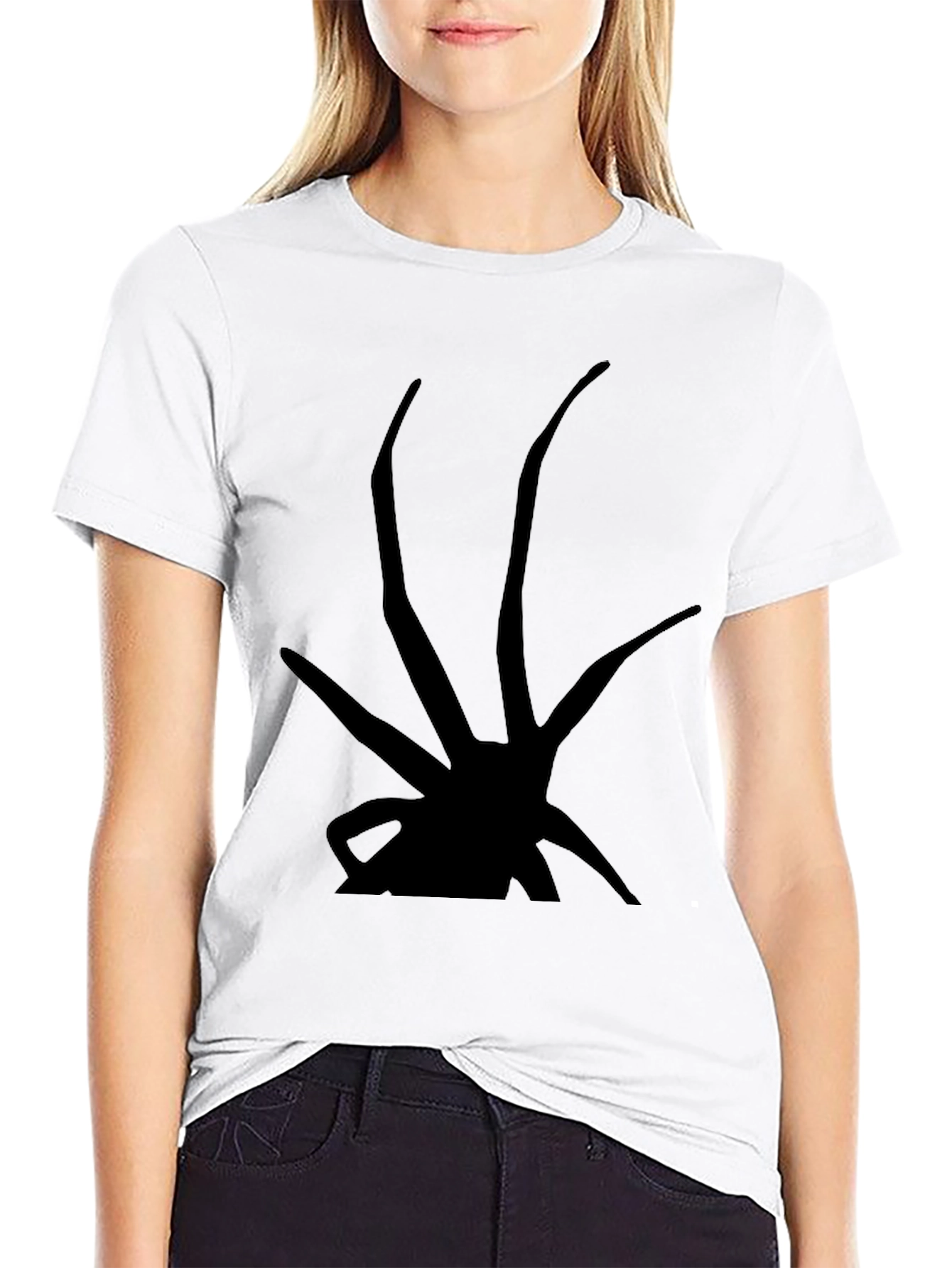 Abstract Silhouette Graphic Tee - Black