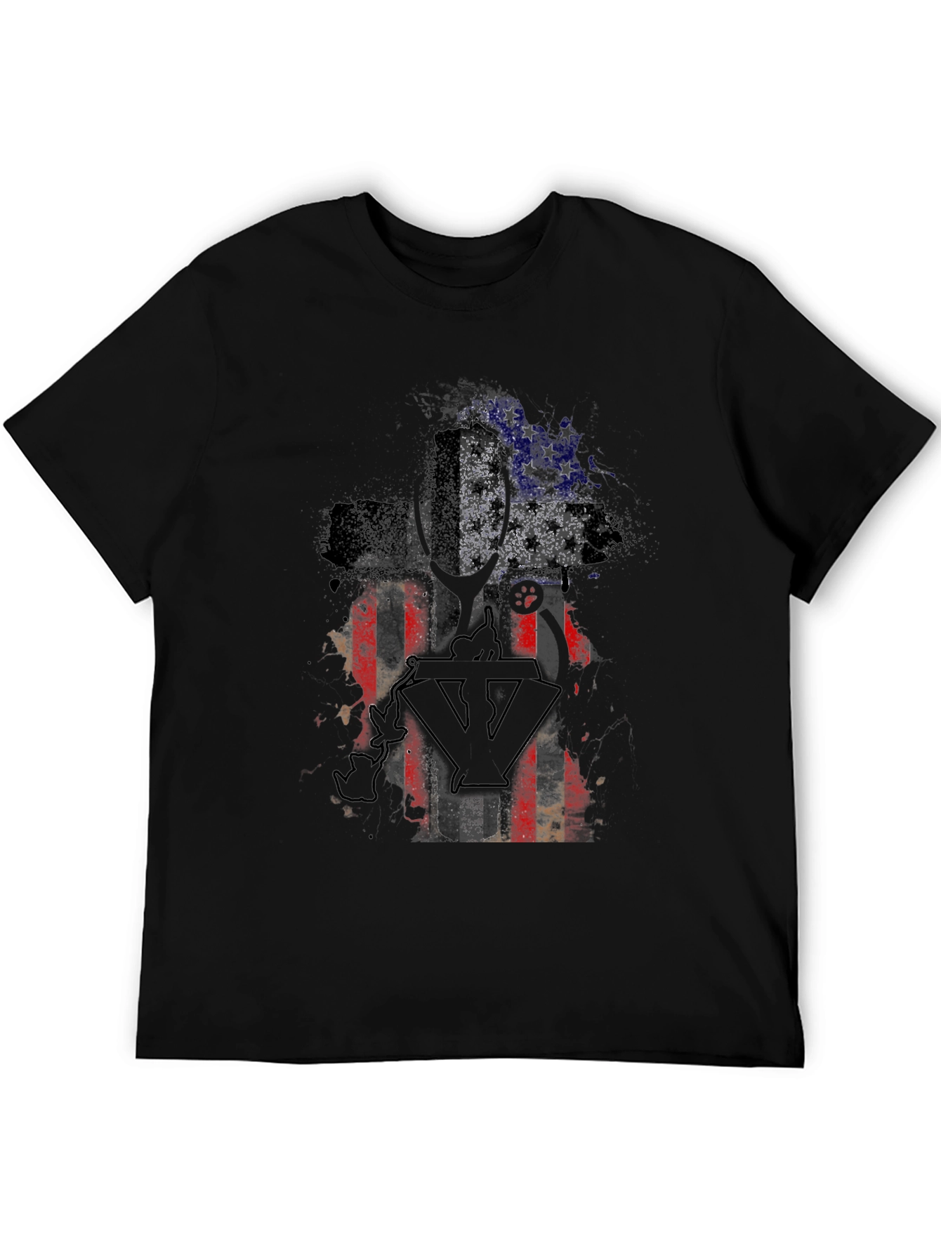 American Flag Cross Graphic T-Shirt