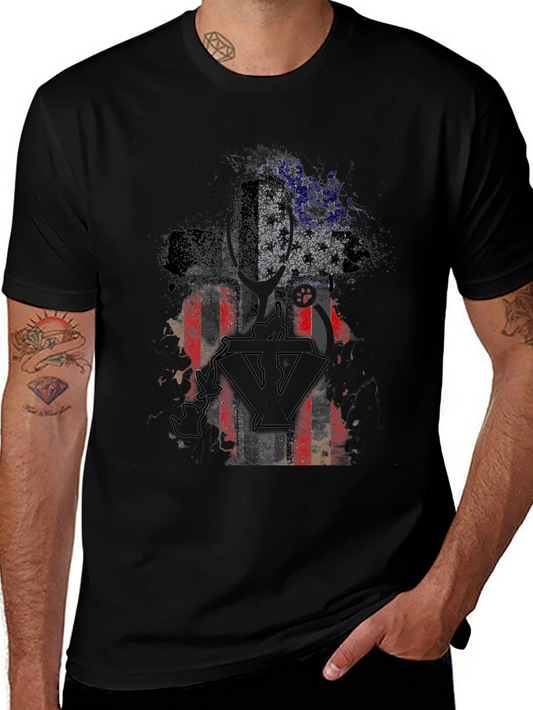 American Flag Cross Graphic T-Shirt