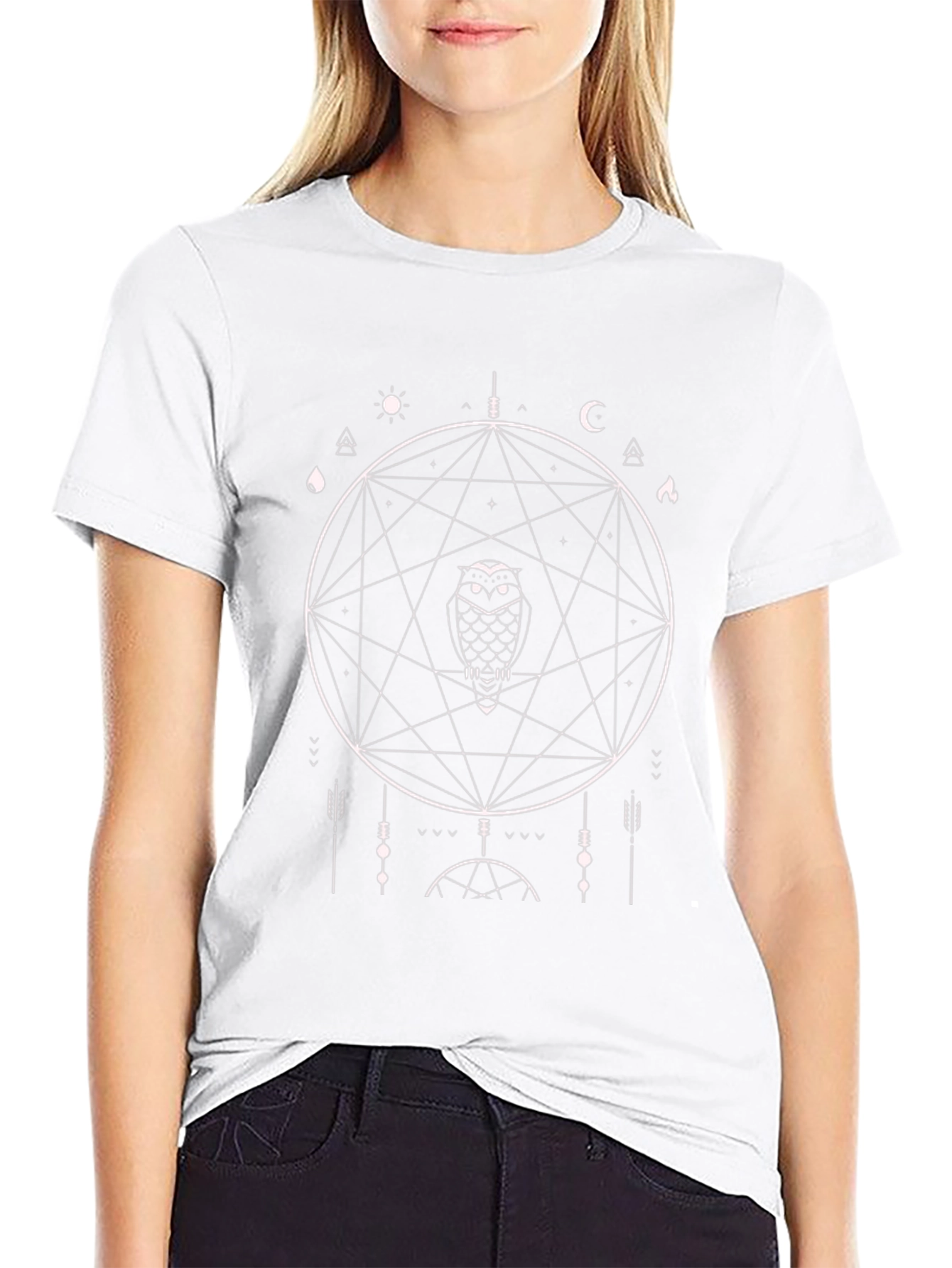 Geometric Owl T-Shirt - Occult Design