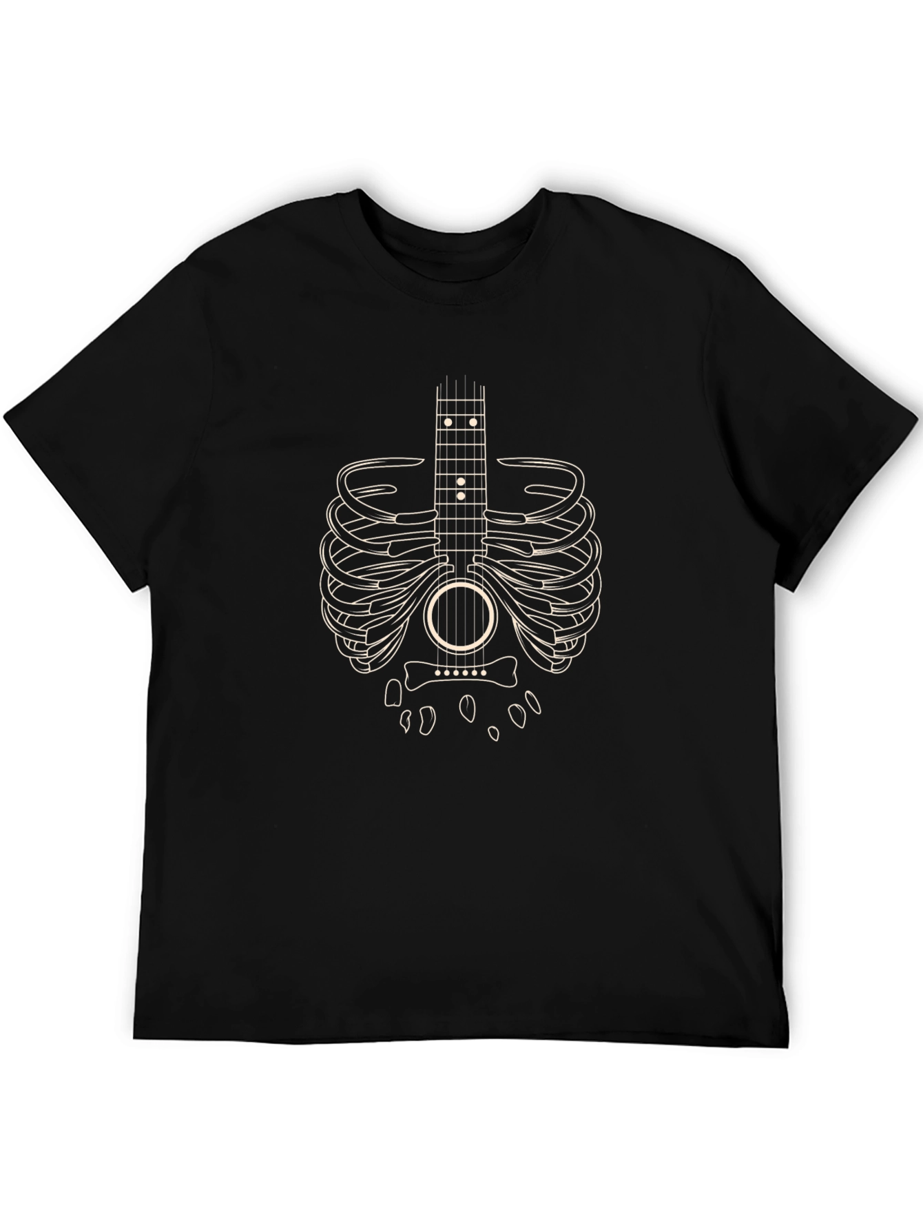 Guitar Rib Cage Graphic T-Shirt - Music Lover Tee