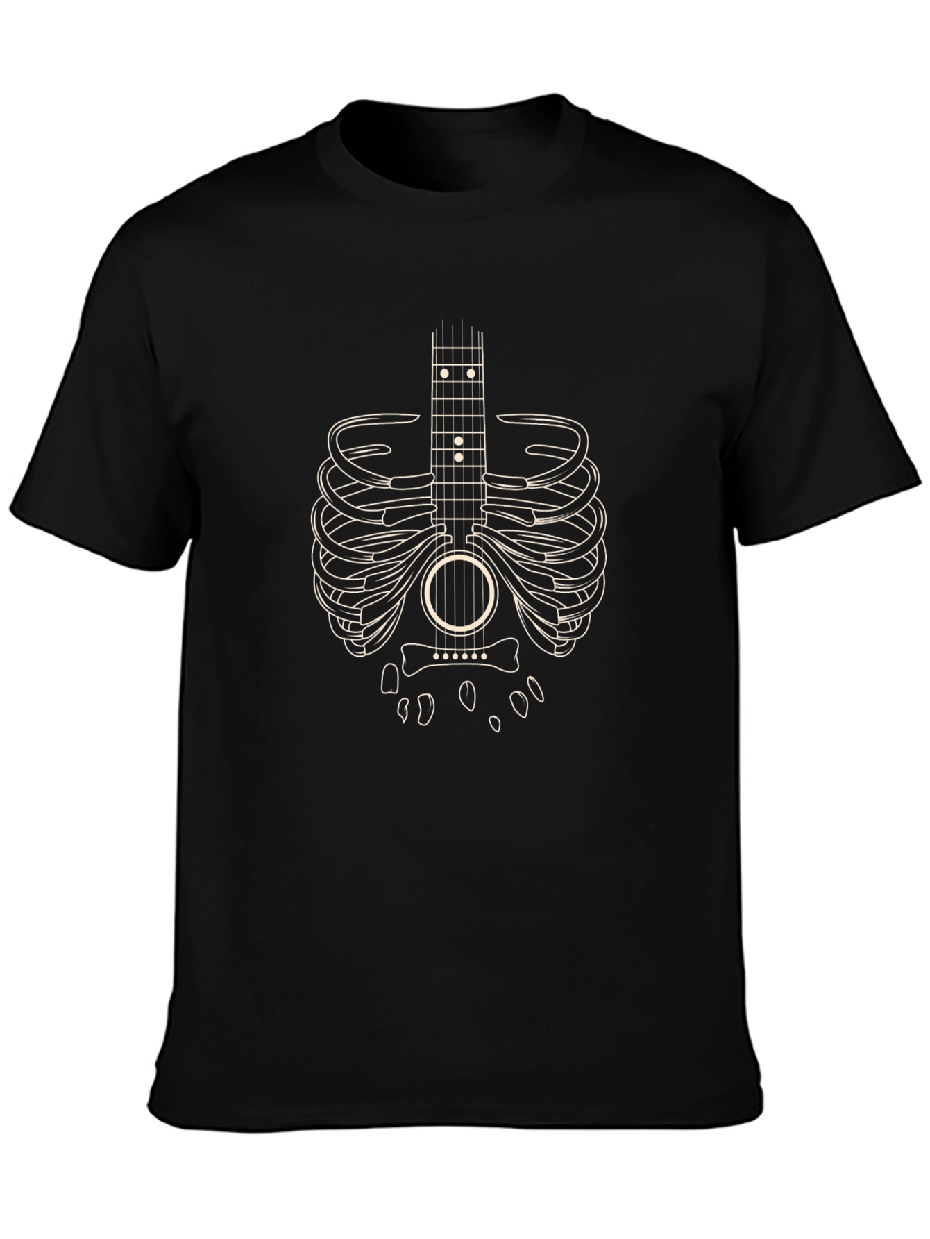 Guitar Rib Cage Graphic T-Shirt - Music Lover Tee