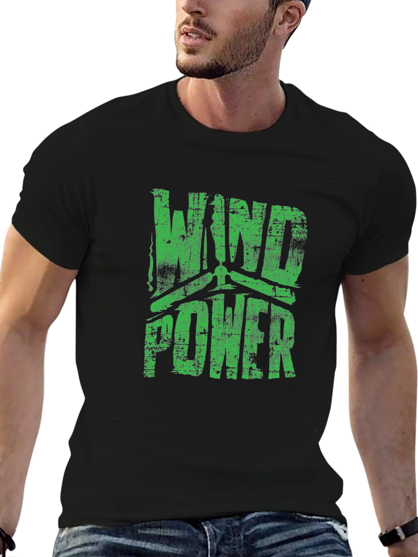 Wind Power Graphic T-Shirt - Sustainable Energy Tee