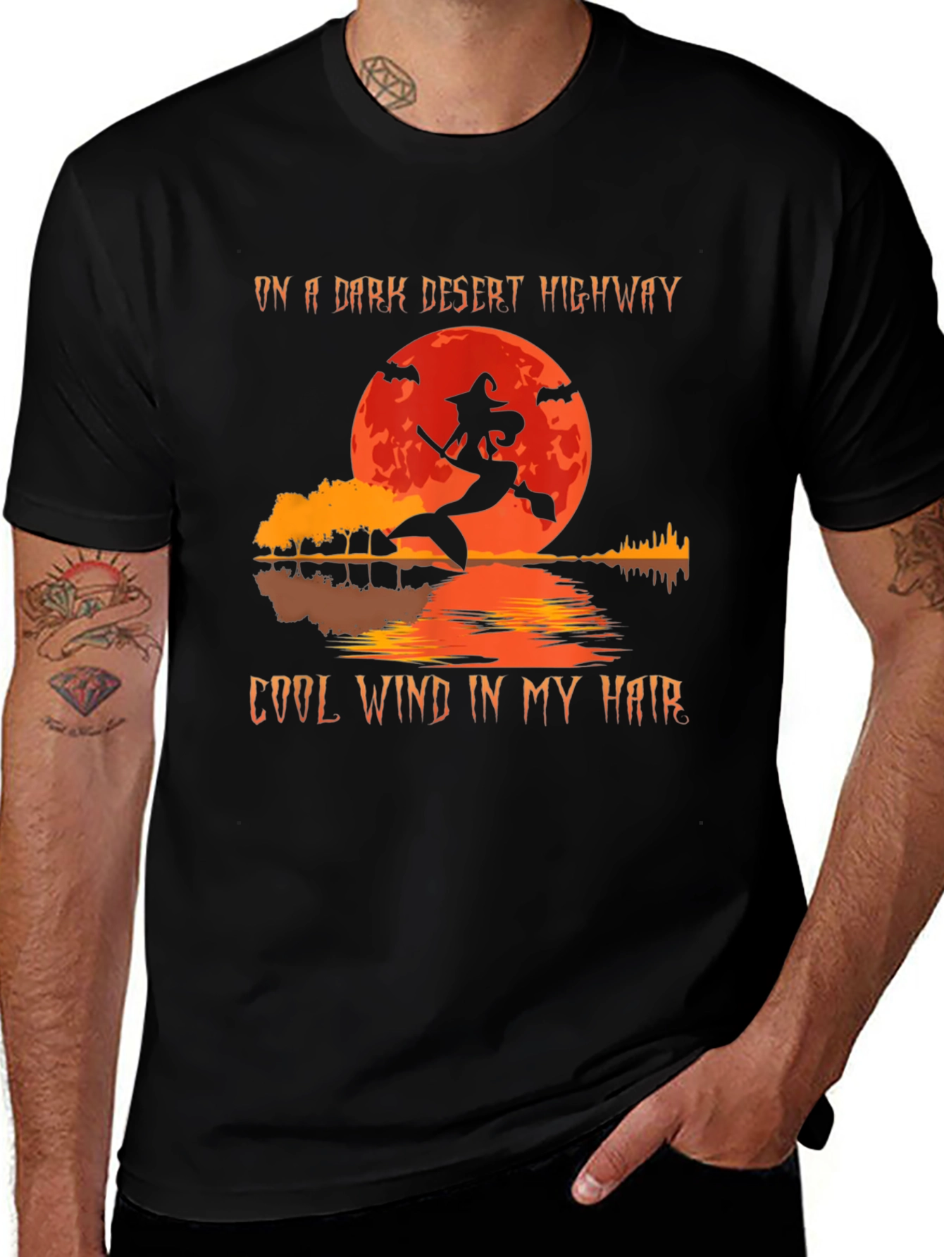 Dark Desert Highway Witch Halloween T-Shirt