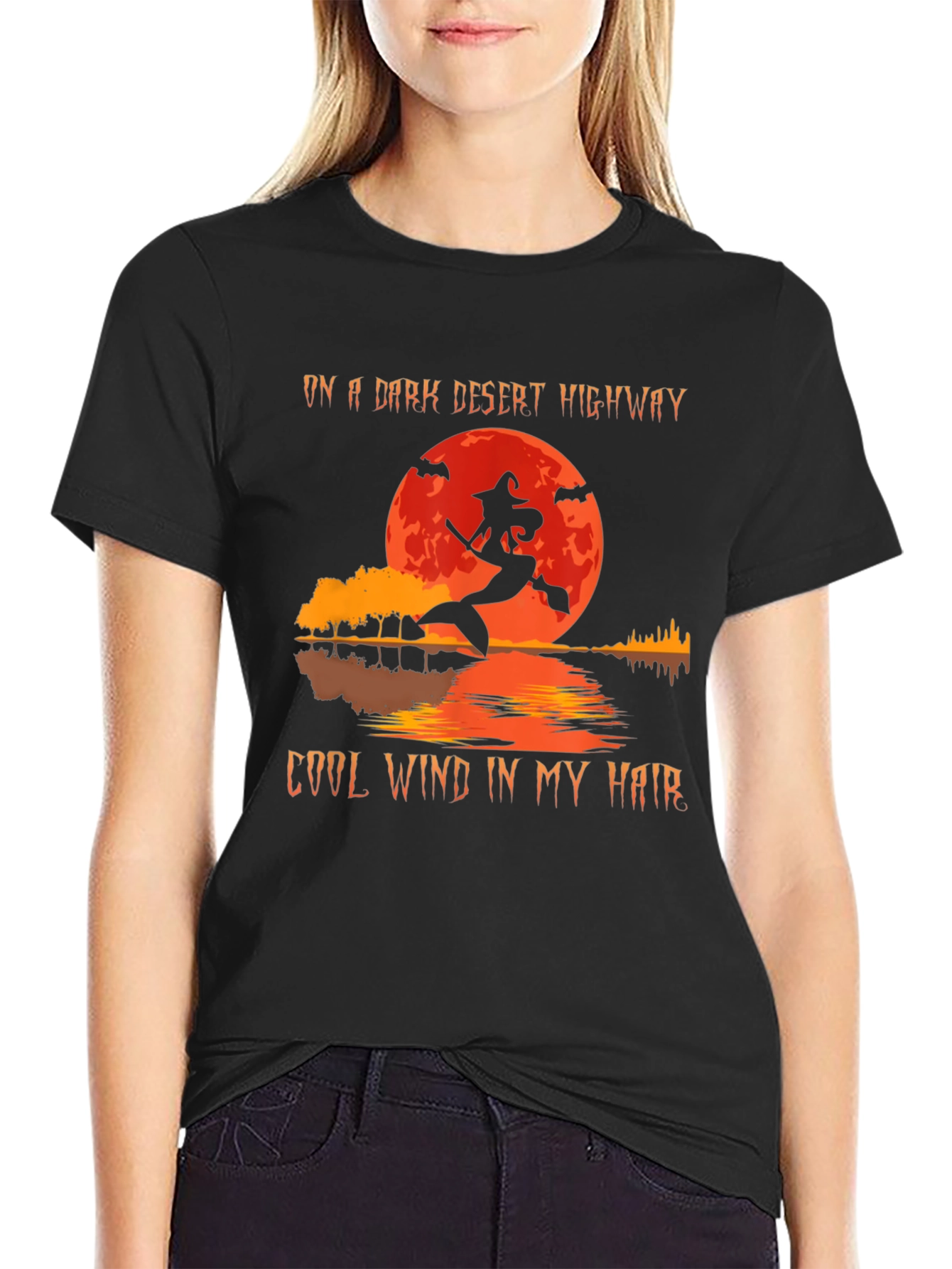 Dark Desert Highway Witch Halloween T-Shirt