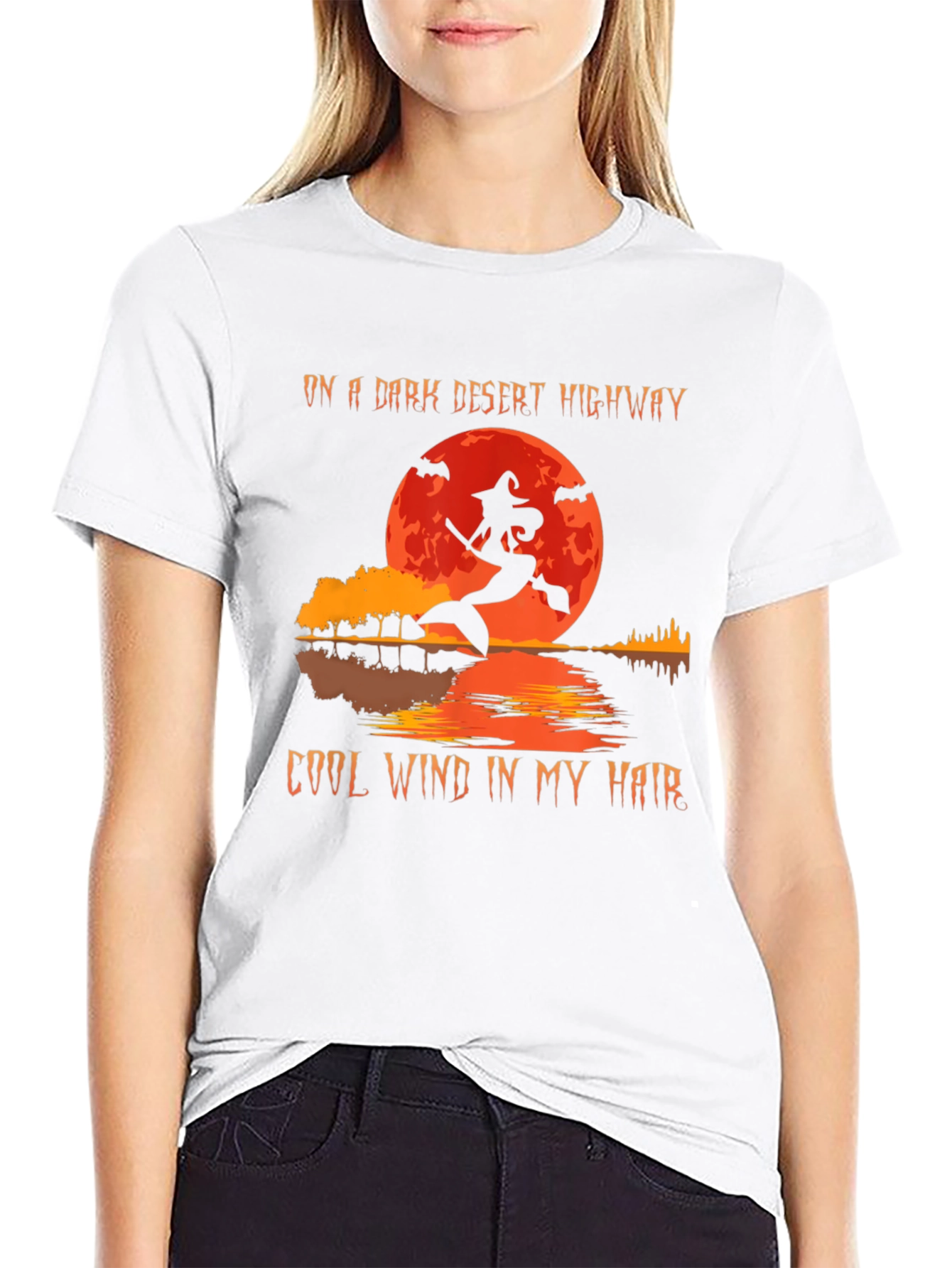 Dark Desert Highway Witch Halloween T-Shirt