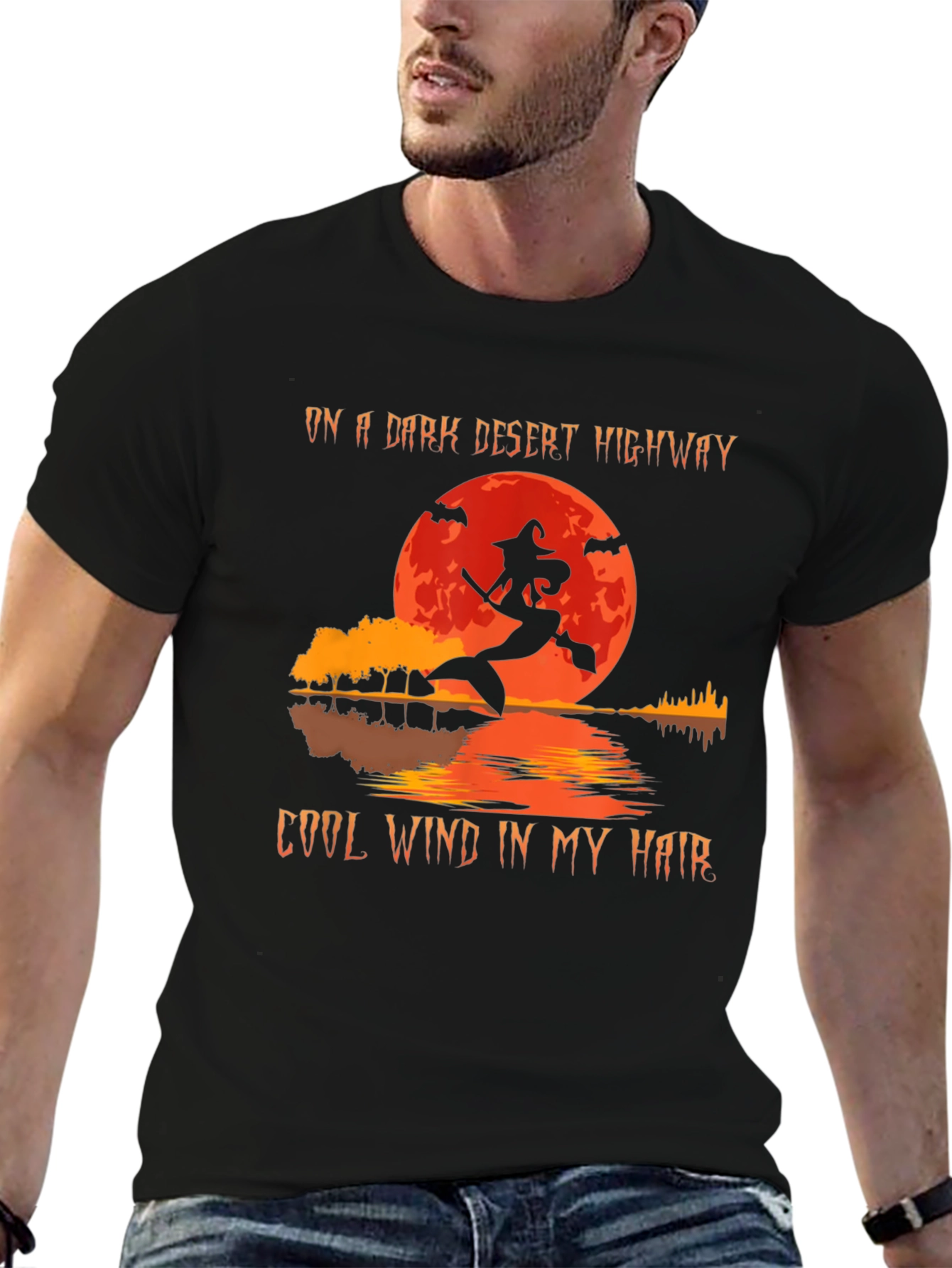 Dark Desert Highway Witch Halloween T-Shirt