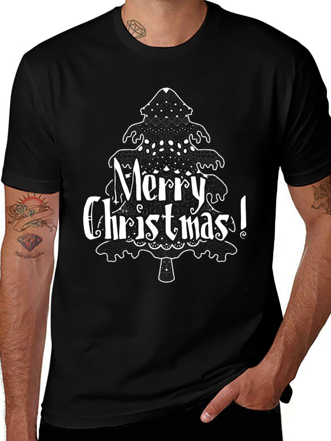 Merry Christmas Tree Graphic Tee