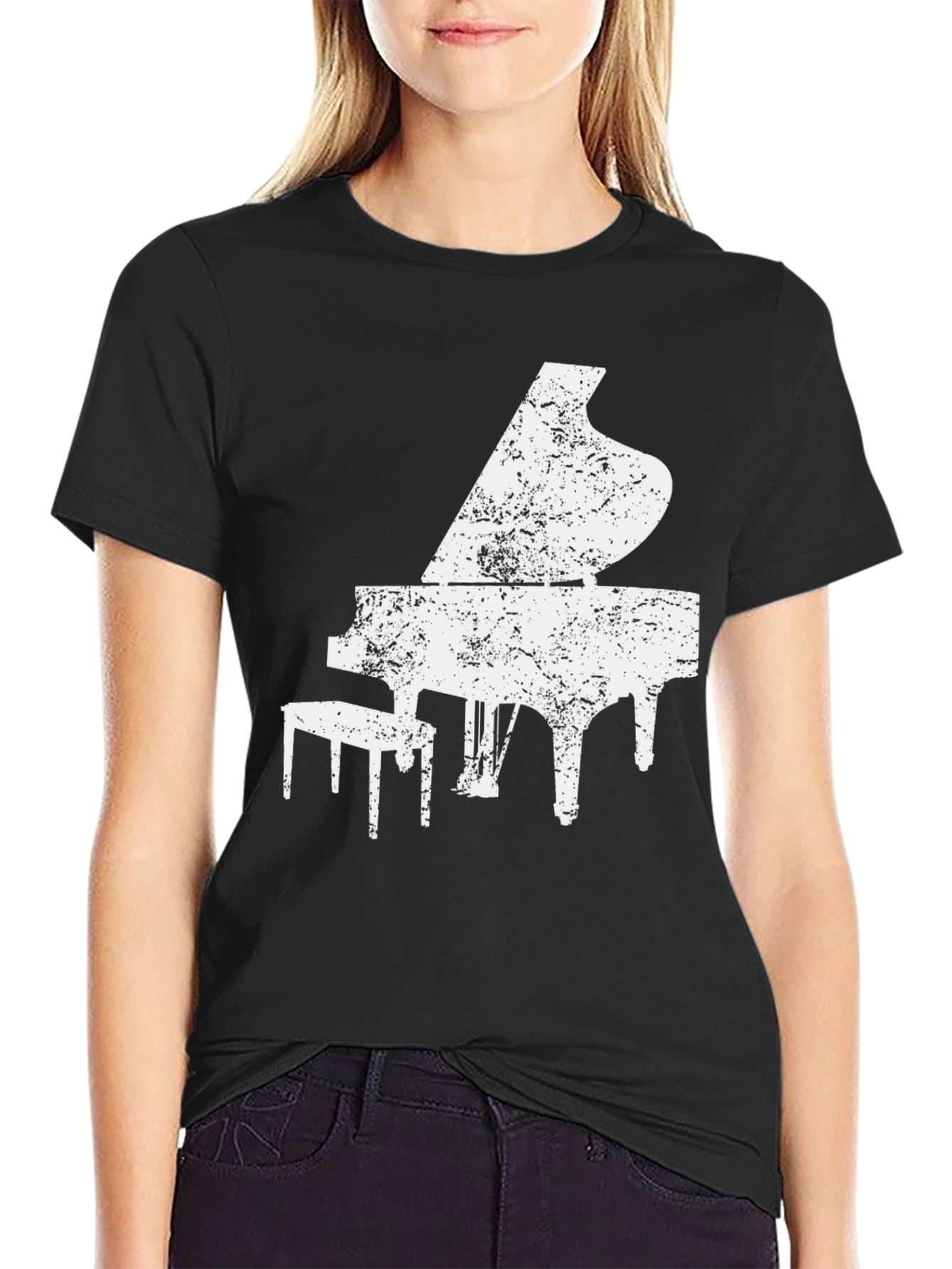 Piano Graphic Print Mens T-Shirt