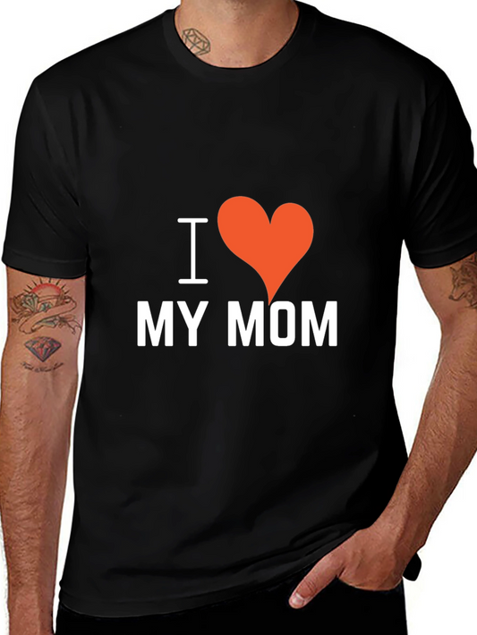 I Heart My Mom Black T-Shirt
