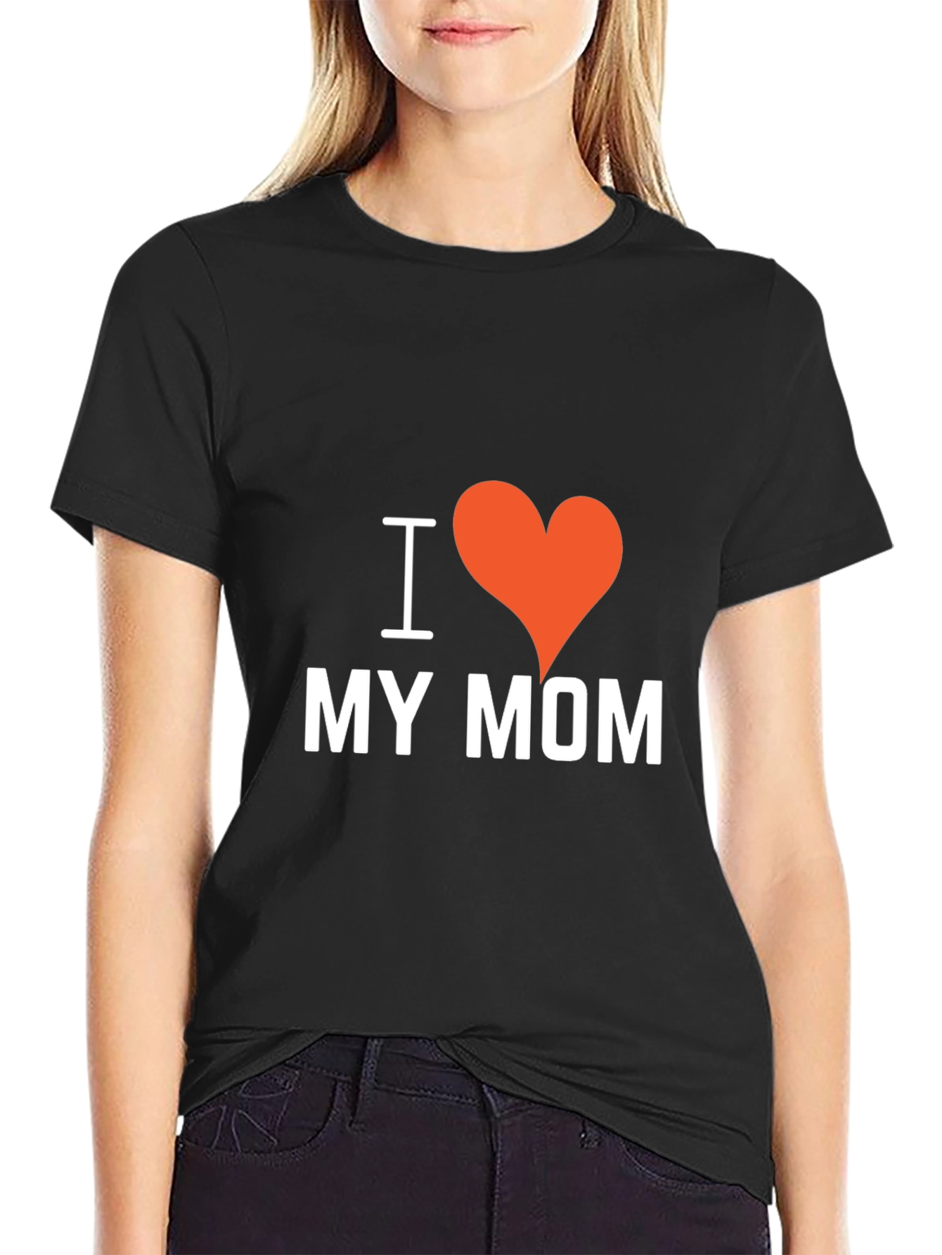 I Heart My Mom Black T-Shirt
