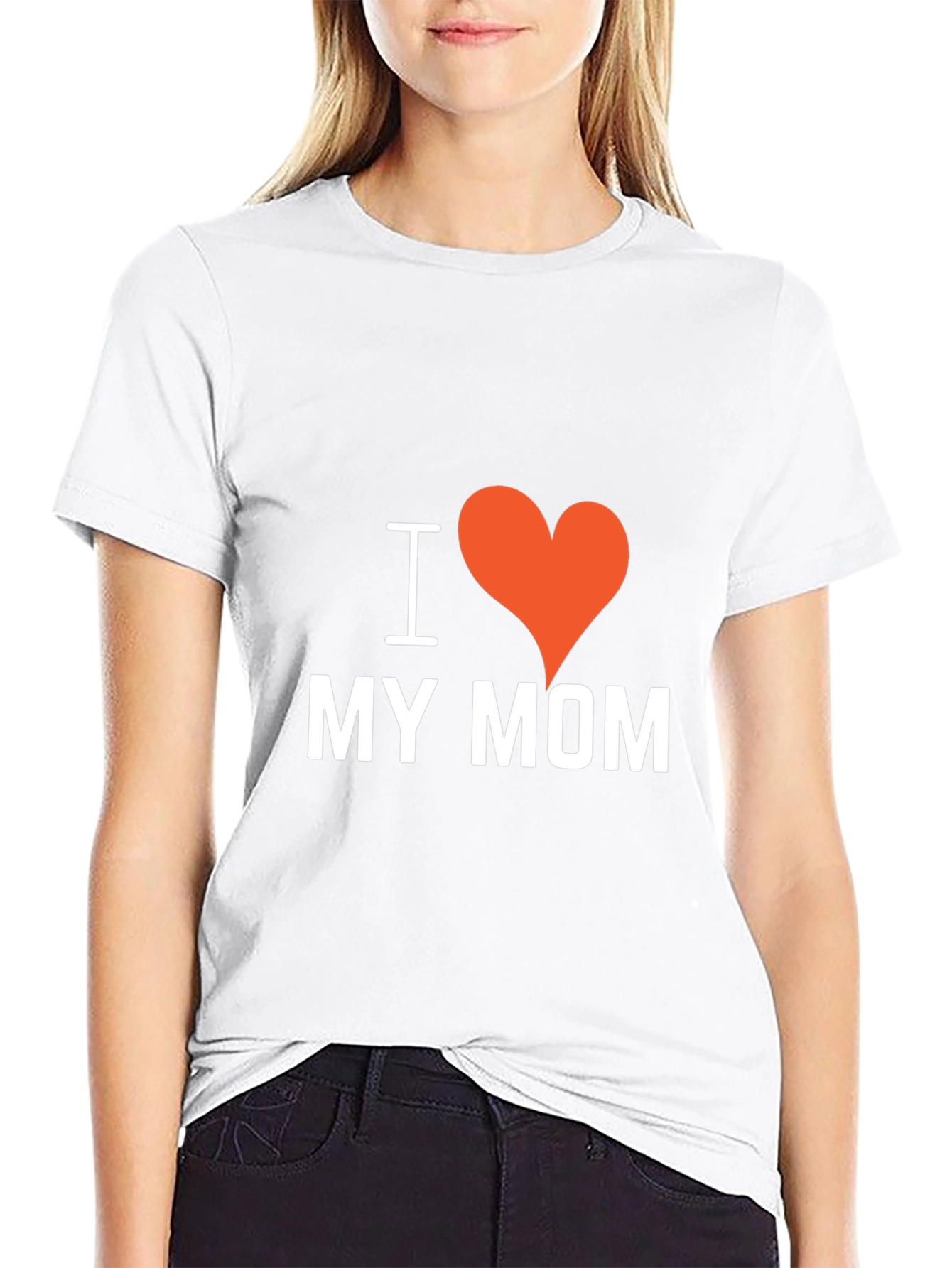 I Heart My Mom Black T-Shirt