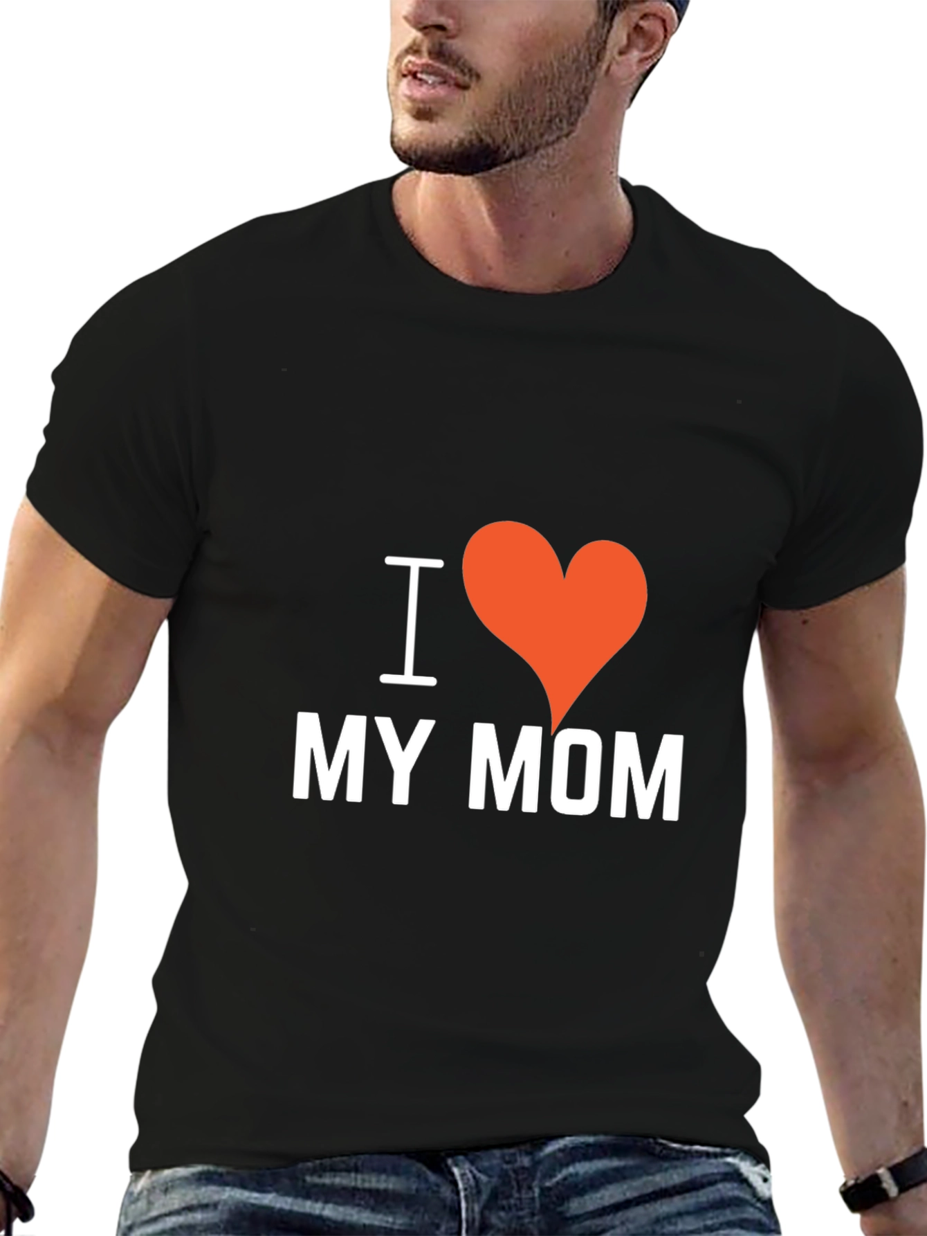 I Heart My Mom Black T-Shirt