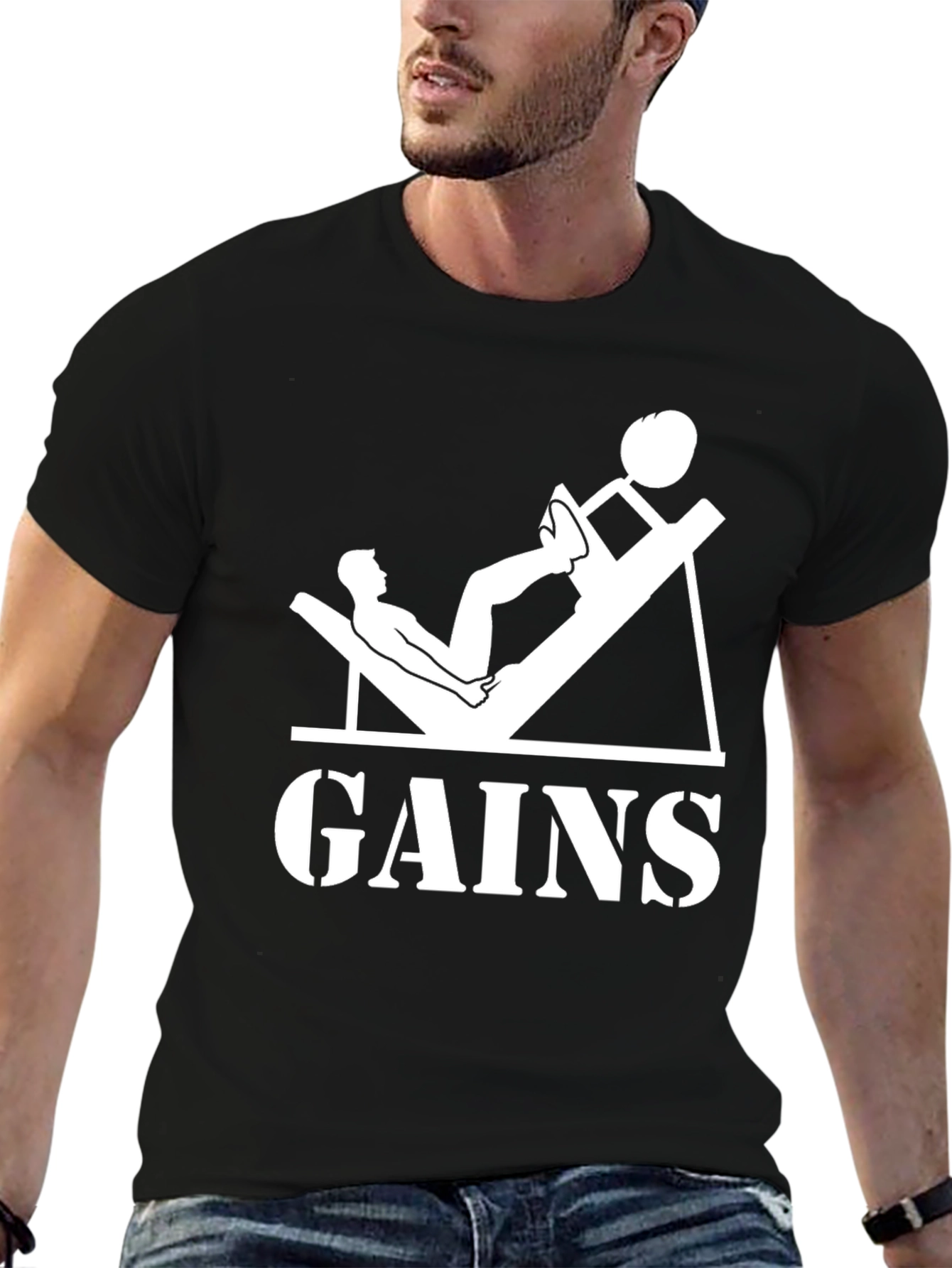 Gains T-Shirt - Weightlifting Gym Apparel