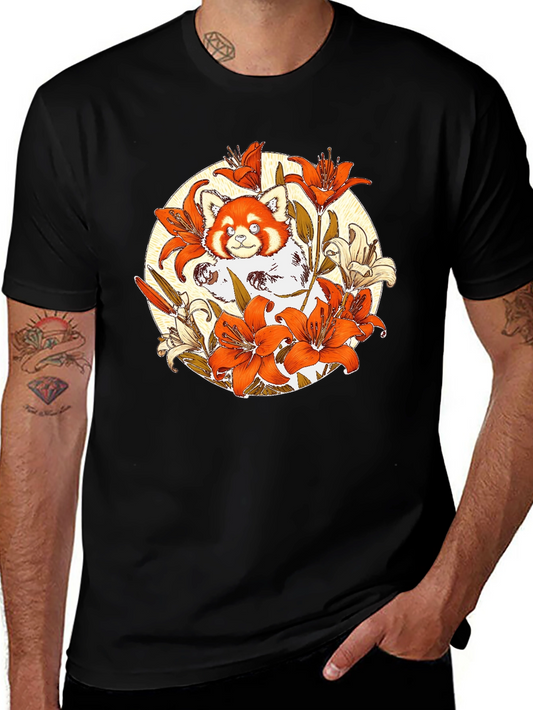 Red Panda Lily Graphic Tee