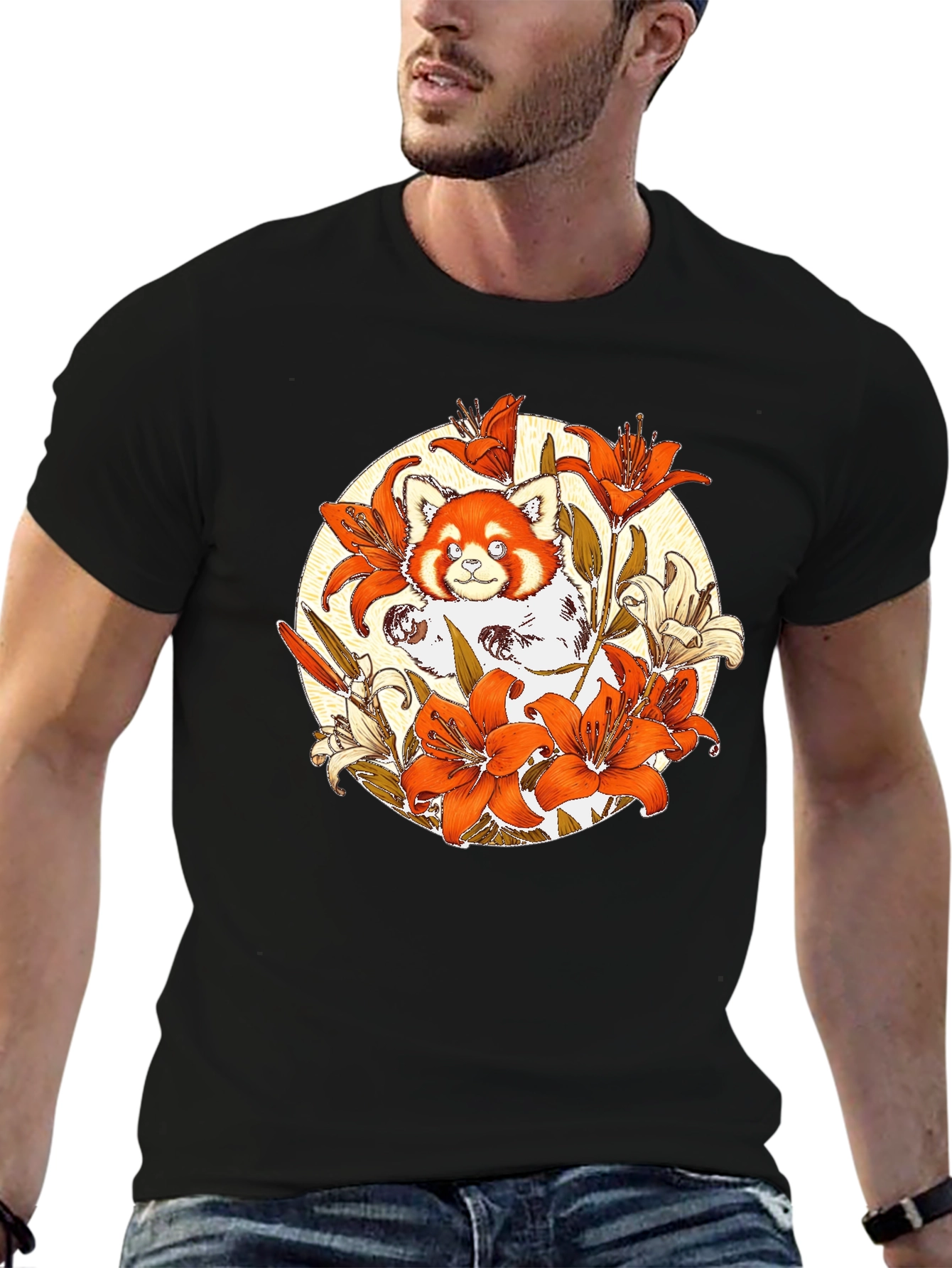 Red Panda Lily Graphic Tee