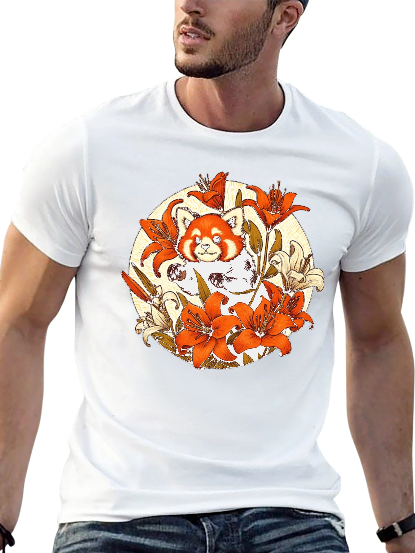 Red Panda Lily Graphic Tee