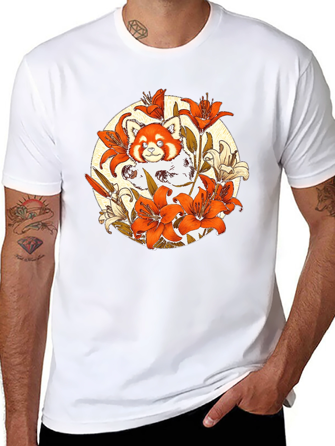 Red Panda Lily Graphic Tee