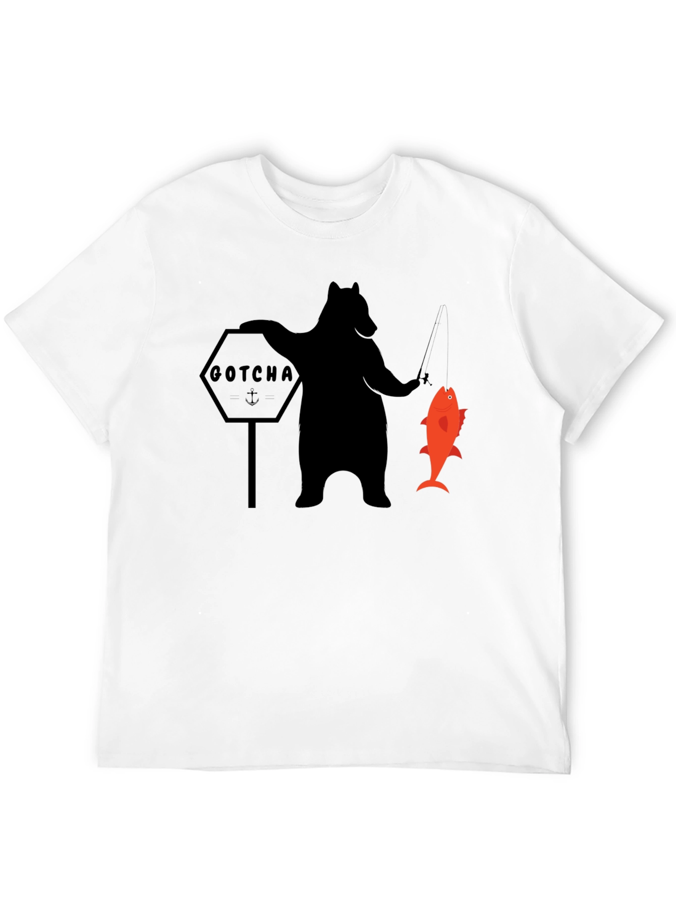 Bear Fishing Graphic T-Shirt - GOTCHA Design