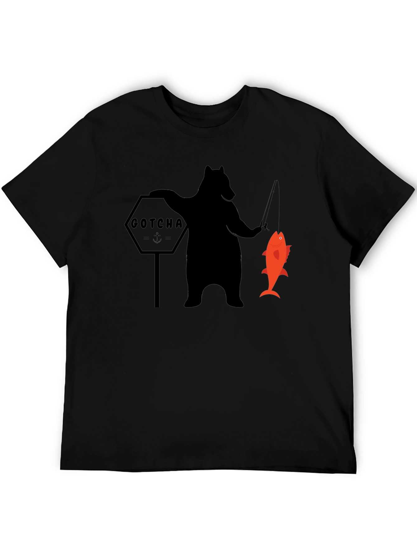 Bear Fishing Graphic T-Shirt - GOTCHA Design