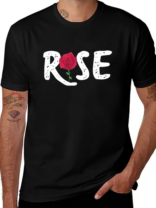 Rose Graphic Tee - Stylish Unisex Black T-Shirt