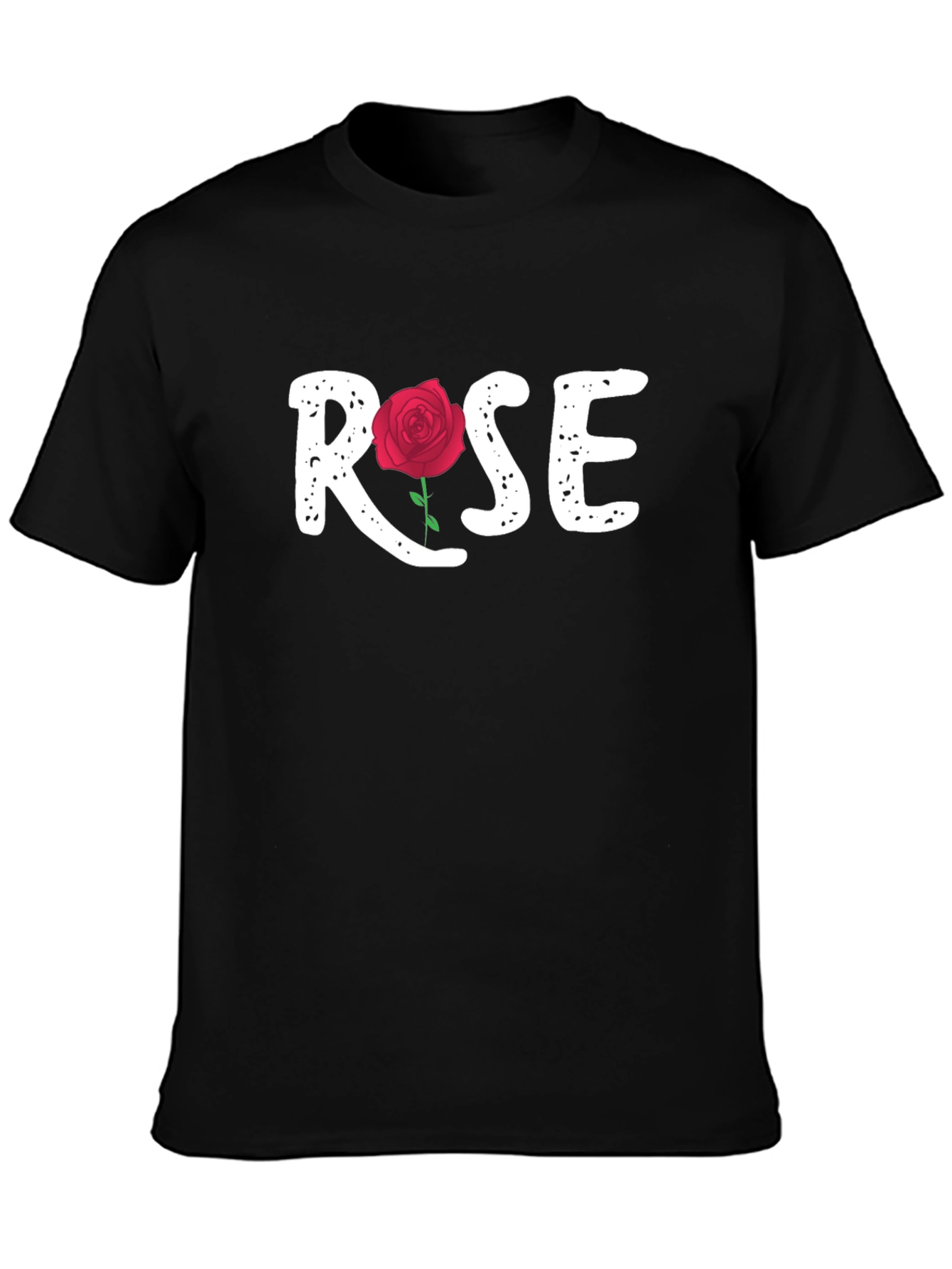 Rose Graphic Tee - Stylish Unisex Black T-Shirt