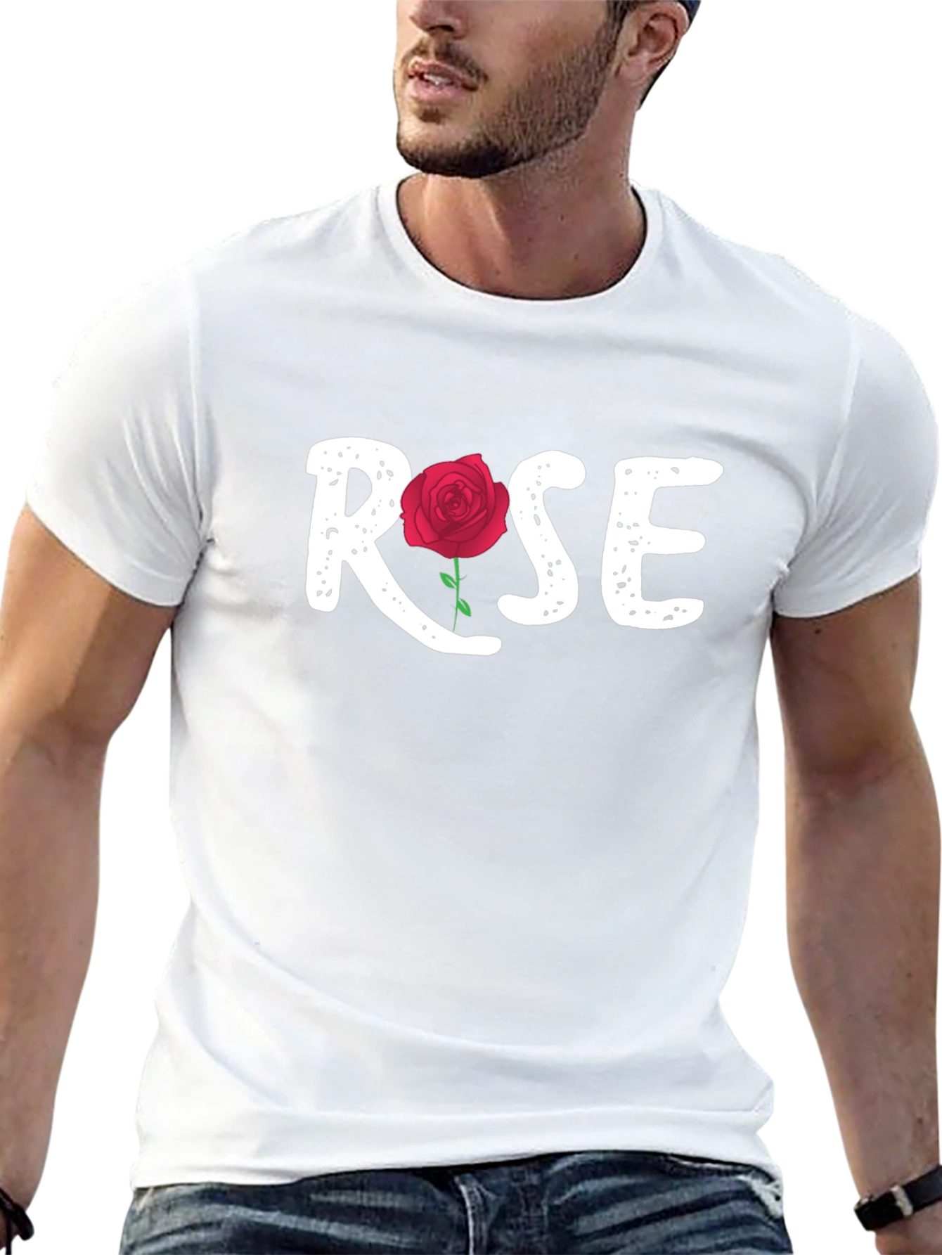 Rose Graphic Tee - Stylish Unisex Black T-Shirt