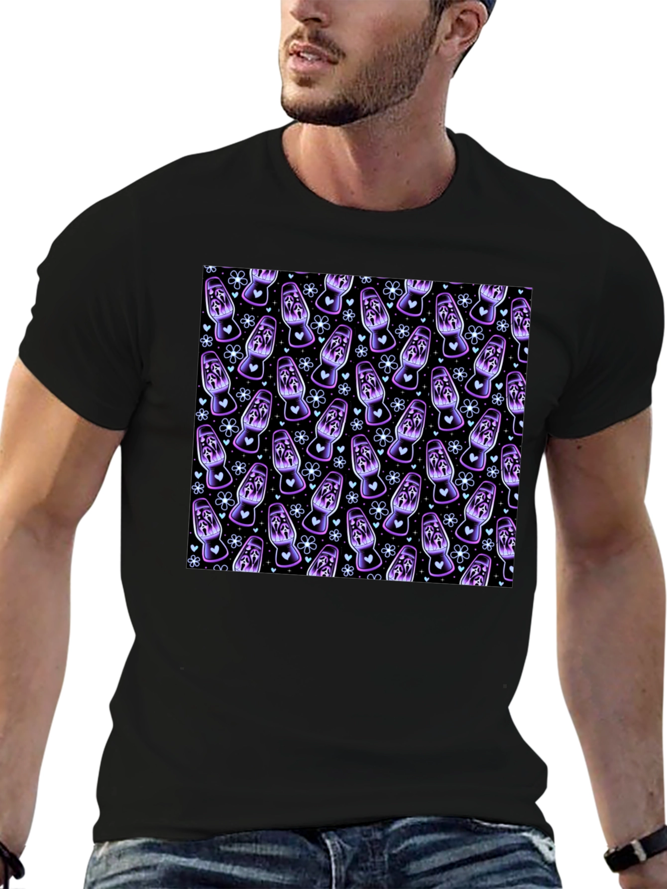 Ghost Face Lava Lamp Patterned T-Shirt