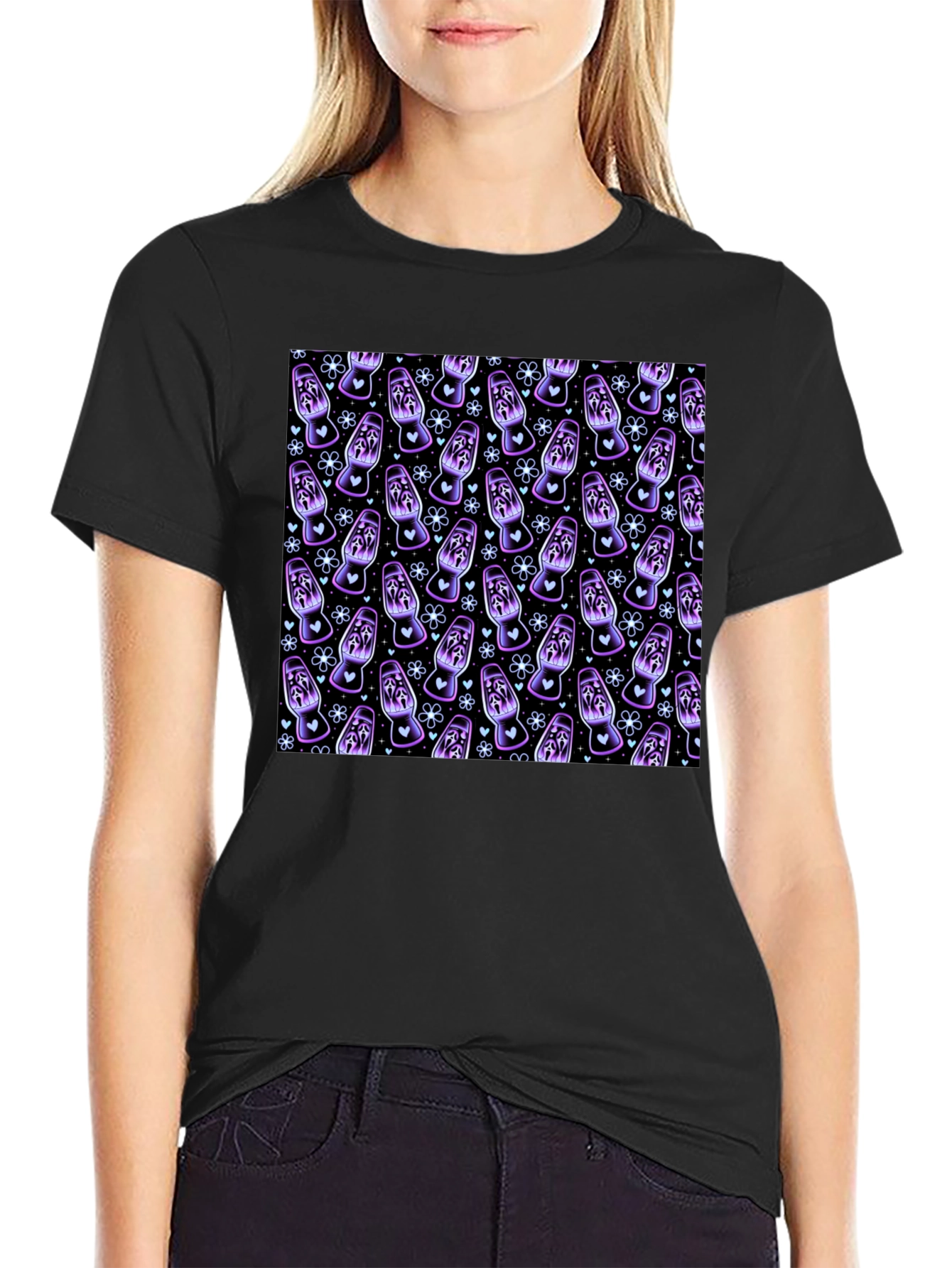 Ghost Face Lava Lamp Patterned T-Shirt