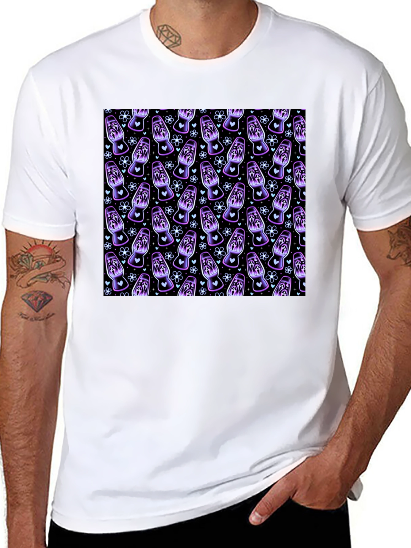 Ghost Face Lava Lamp Patterned T-Shirt