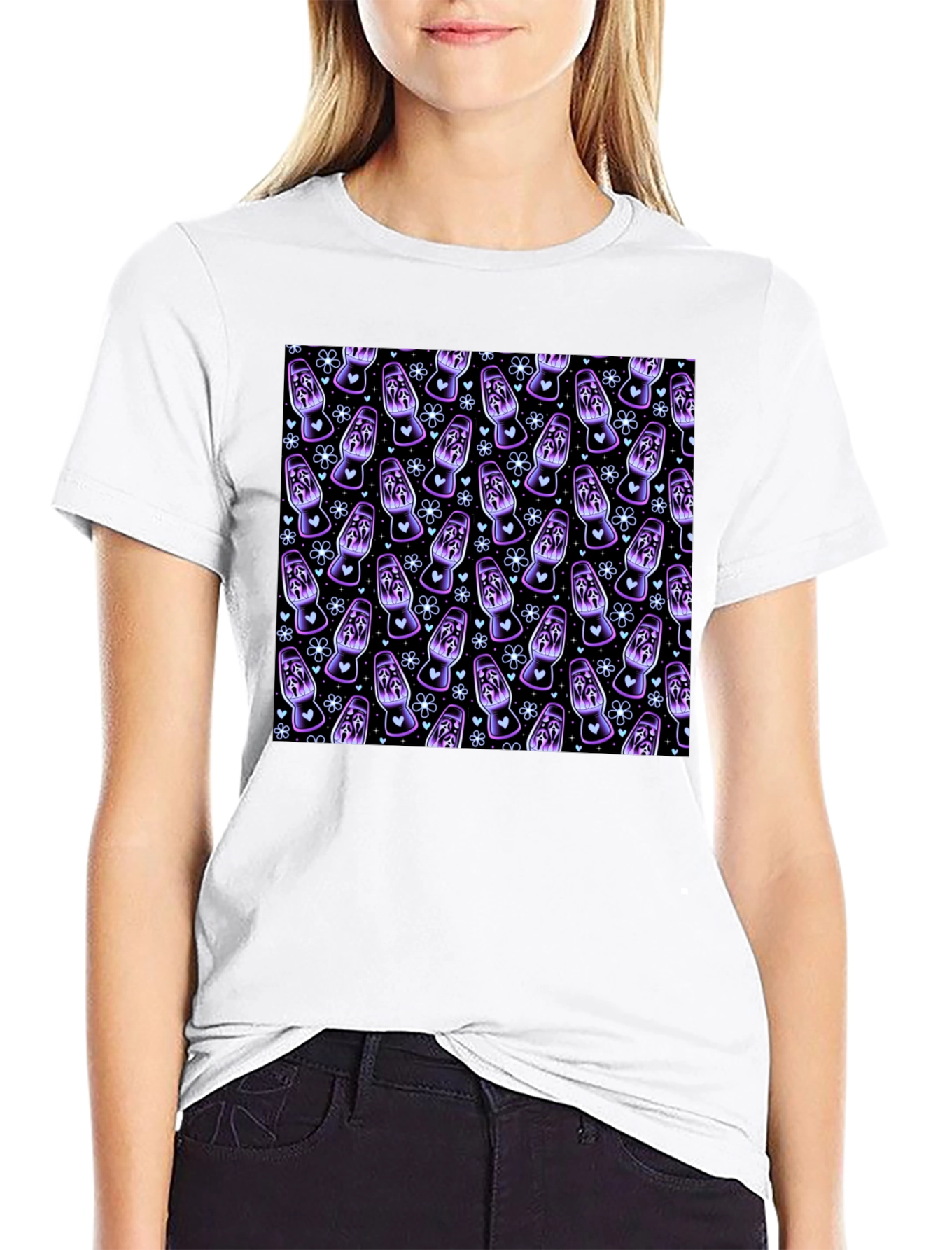 Ghost Face Lava Lamp Patterned T-Shirt