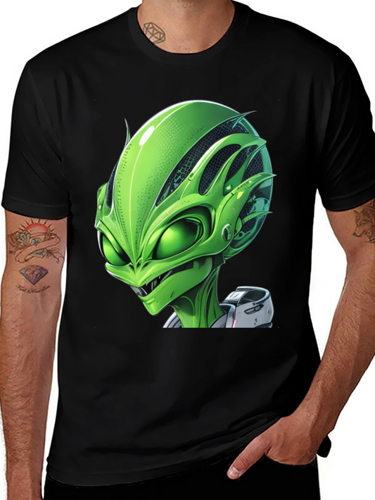Alien Graphic Tee - Black Crew Neck