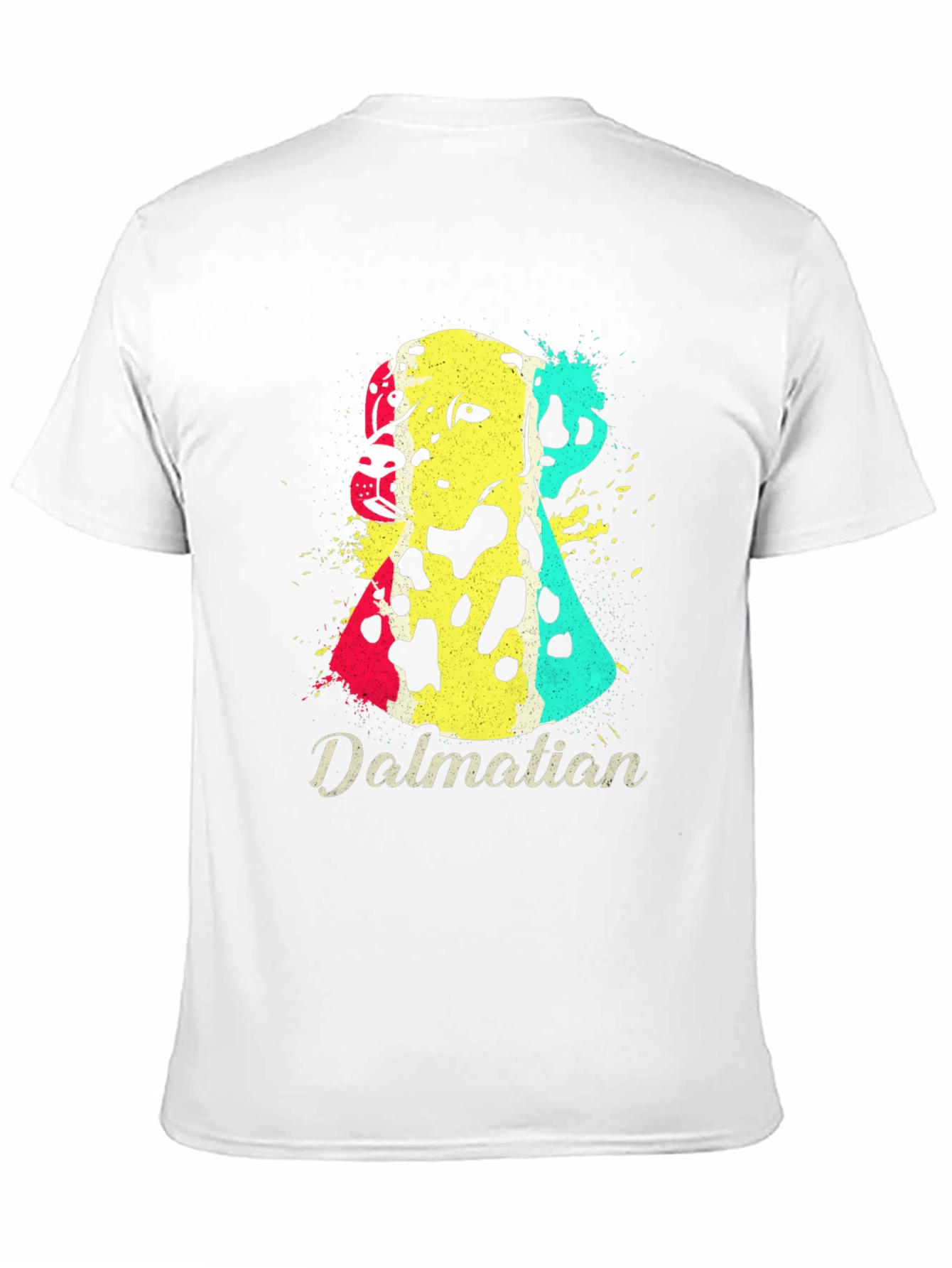 Dalmatian Dog Graphic Print Mens Black T-Shirt