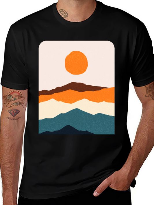 Mountainscape Graphic Tee - Artistic Landscape Design