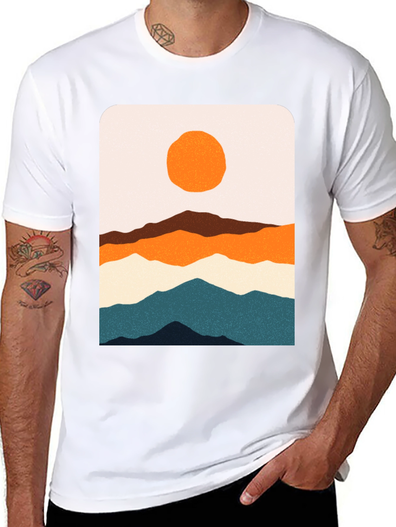 Mountainscape Graphic Tee - Artistic Landscape Design