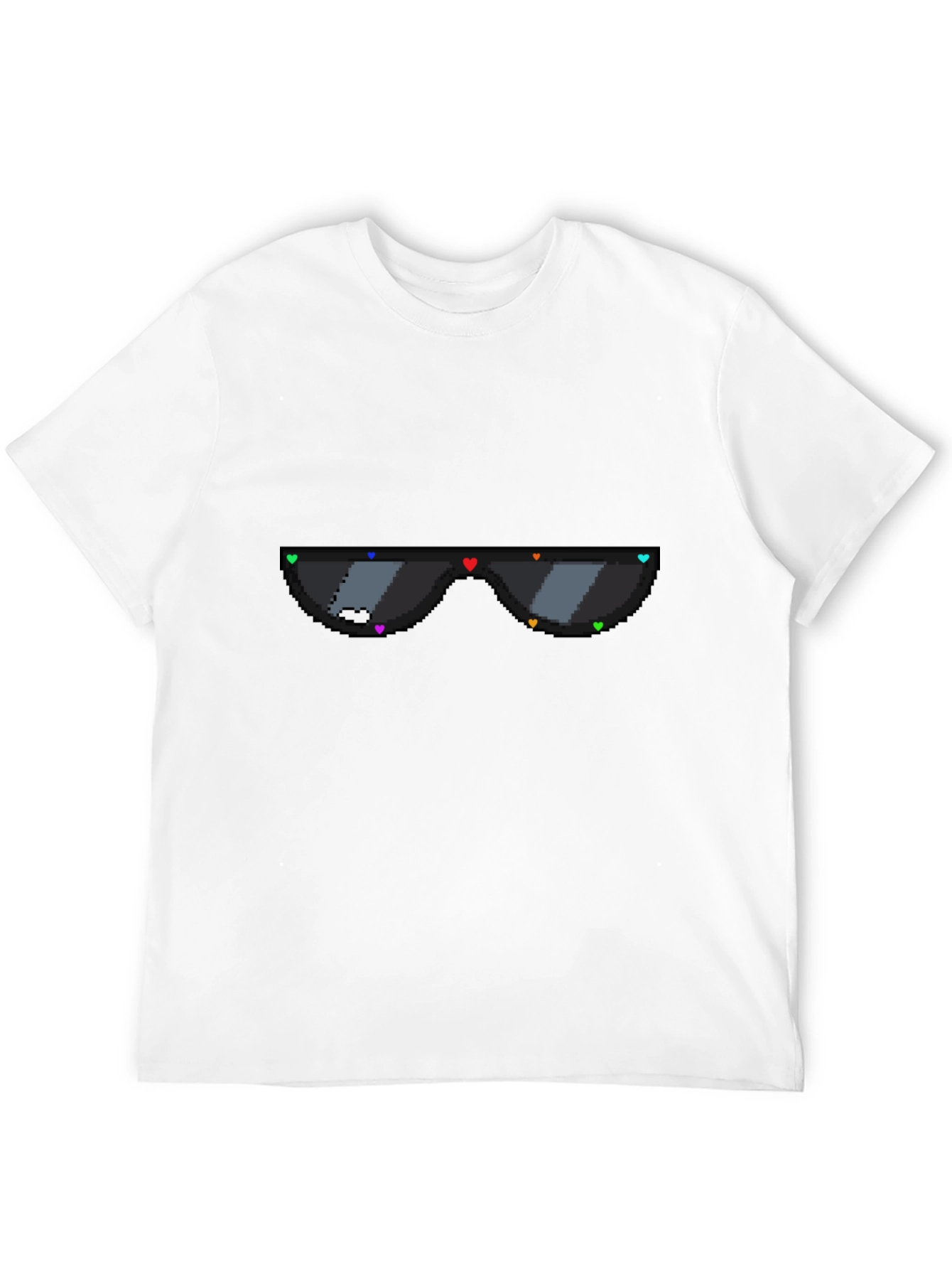 Pixel Heart Sunglasses Graphic Tee - Black