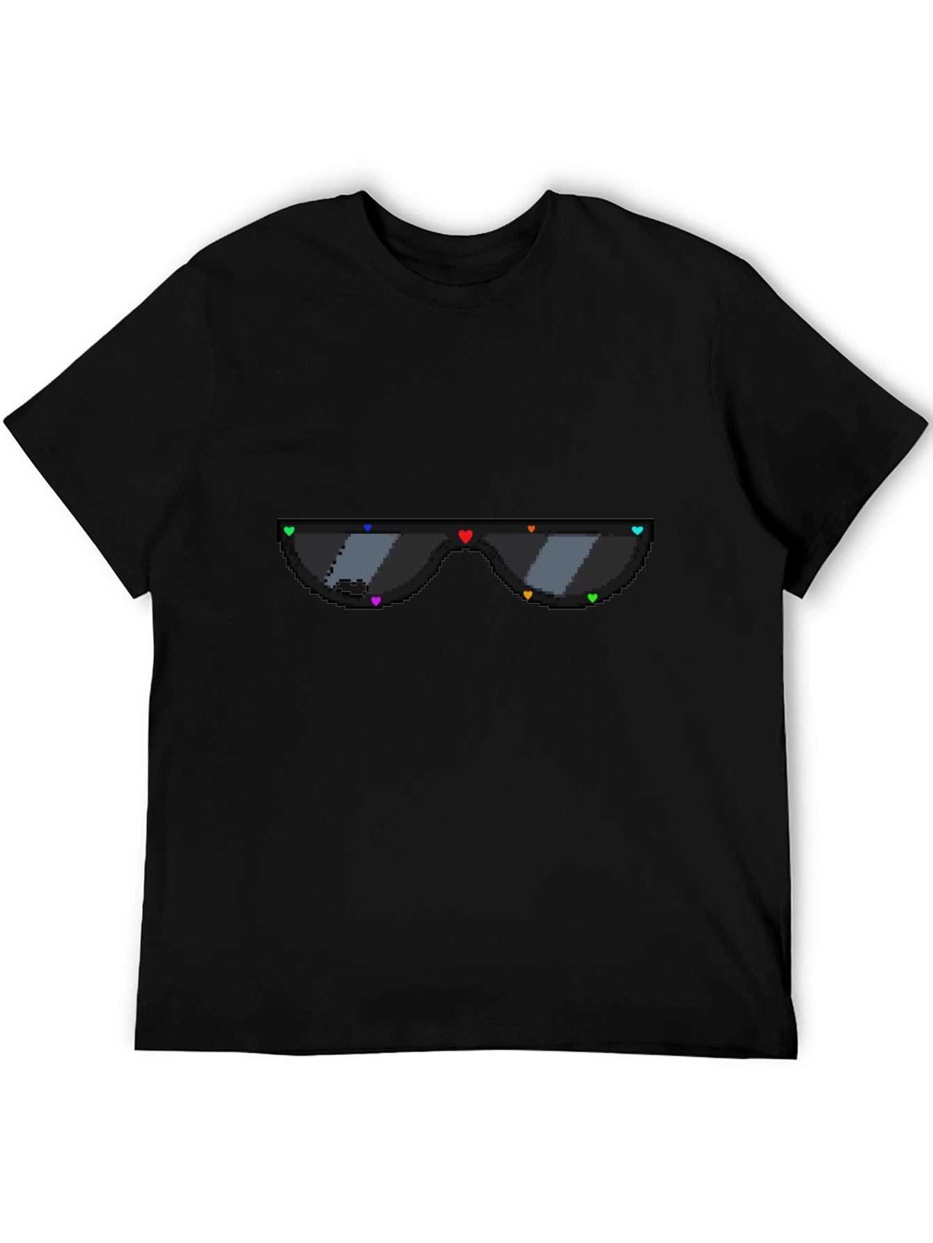 Pixel Heart Sunglasses Graphic Tee - Black