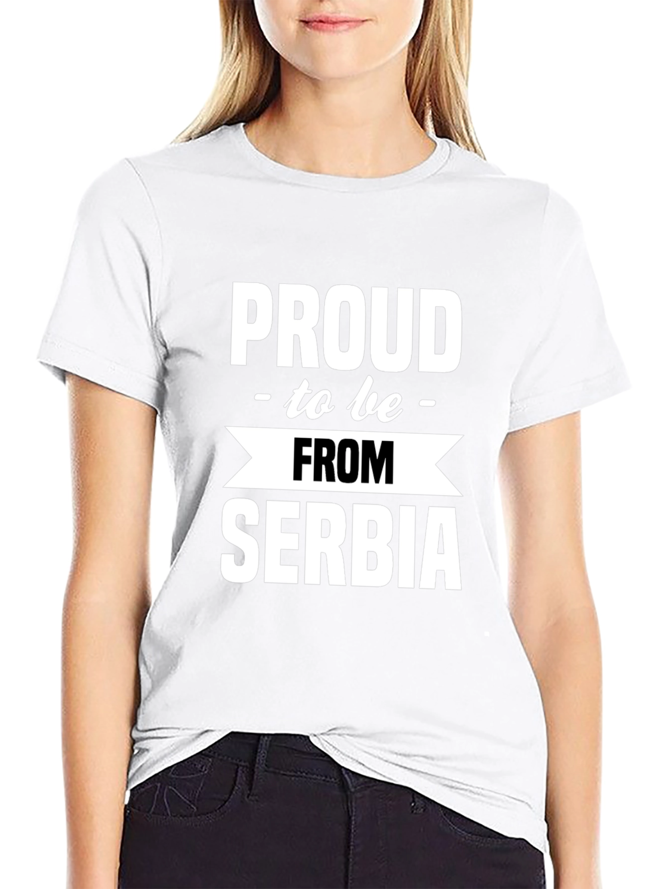 Proud to be From Serbia Black T-Shirt