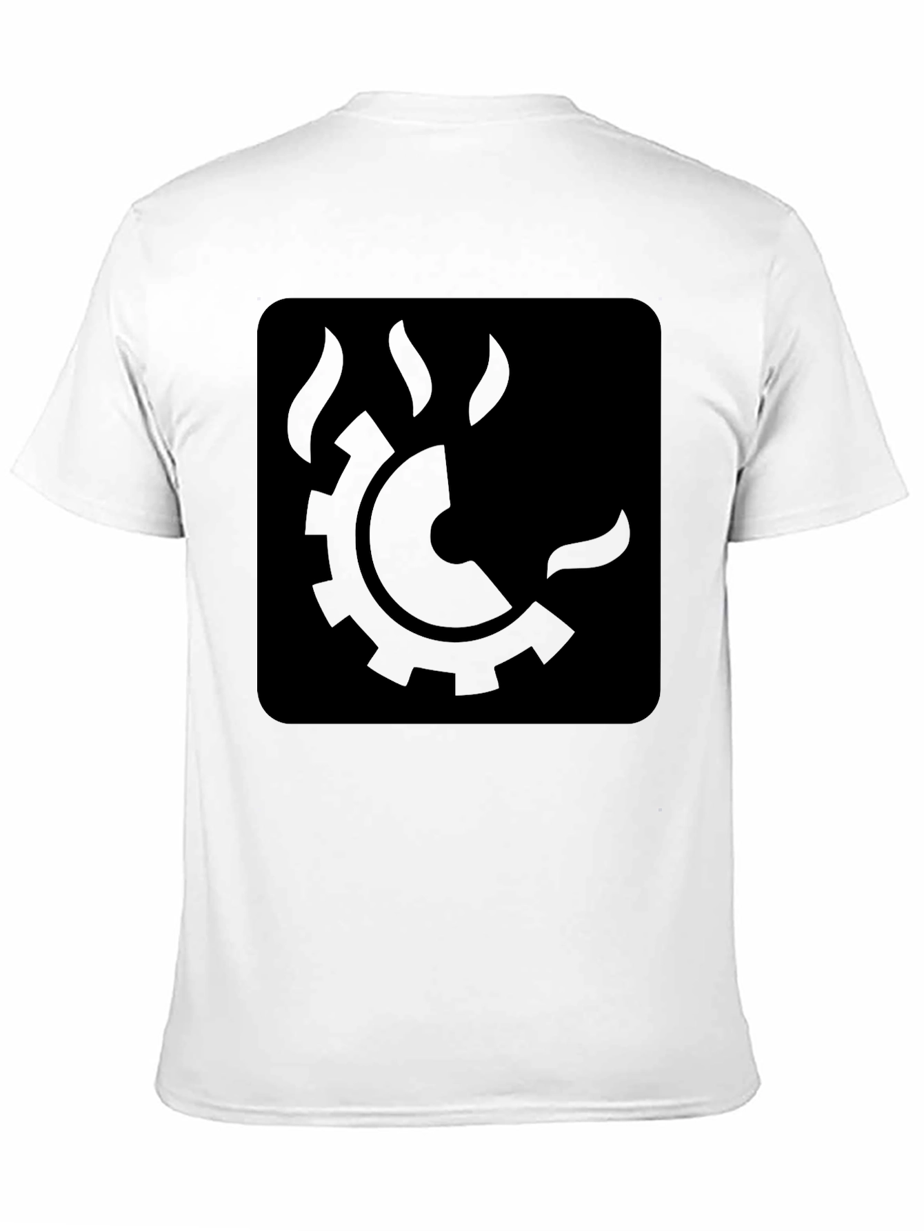 Black Steam Gear Graphic Tee - Modern Industrial Style